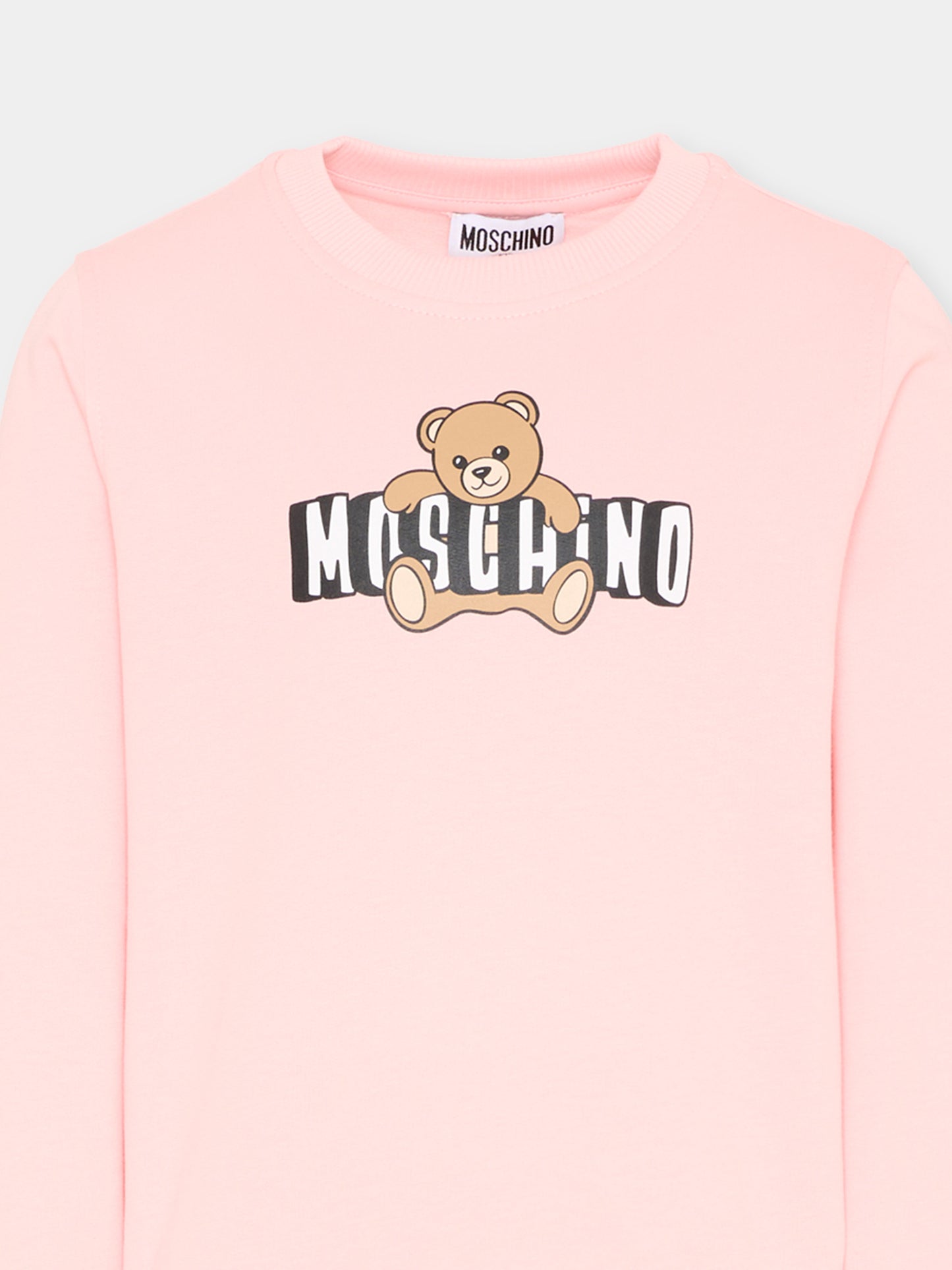 Completo sportivo rosa per bambina con Teddy Bear,Moschino Kids,HPK03E LCA19 50209