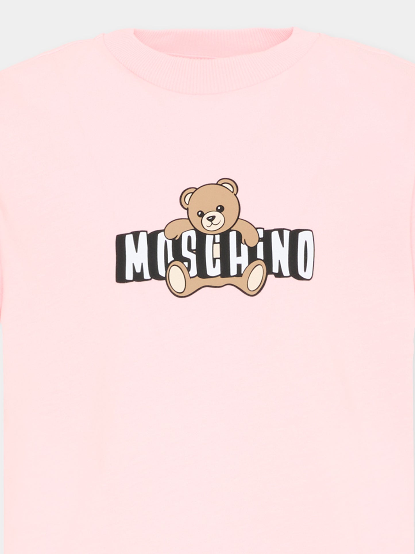 T-Shirt rosa per bambina con Teddy Bear,Moschino Kids,HZM058 LAA03 50209