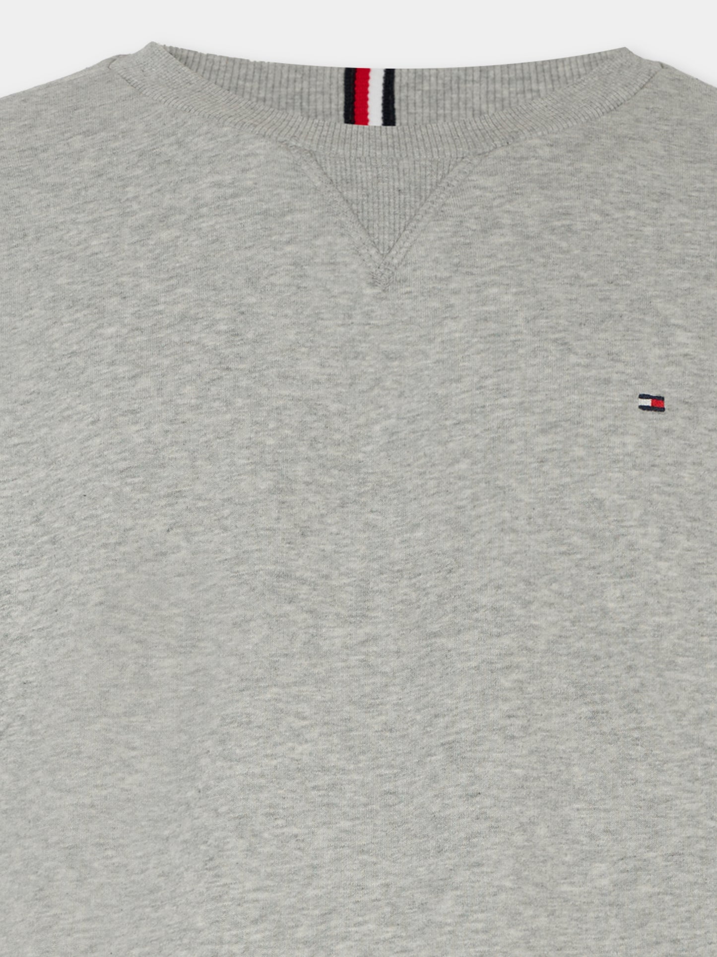 Felpa grigia per bambini con bandierina,Tommy Hilfiger Junior,KS0KS00448 P1A