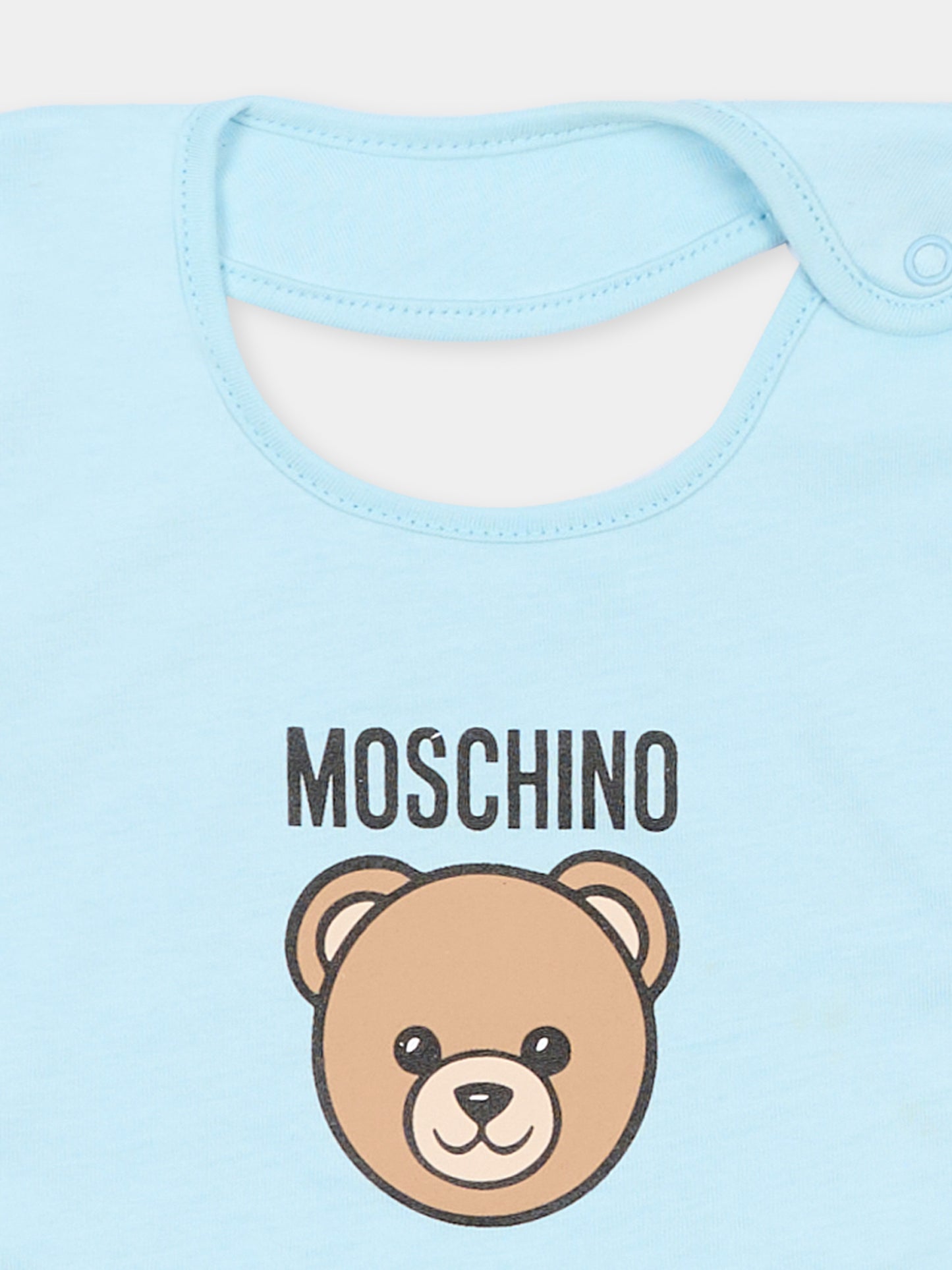 Set accessori celeste per neonato con Teddy Bear,Moschino Kids,MUY099 LCA19 40304