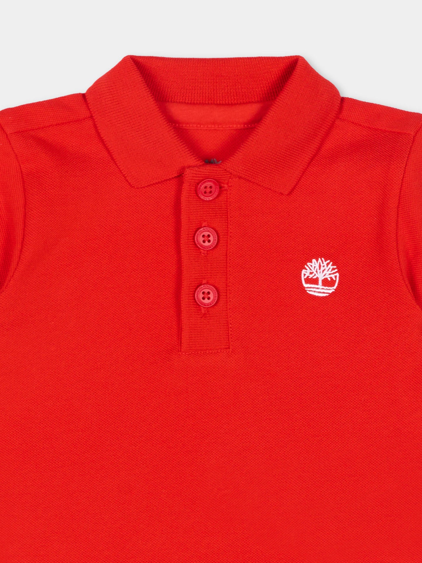 Polo rossa per neonato con logo,Timberland,T60875 97E