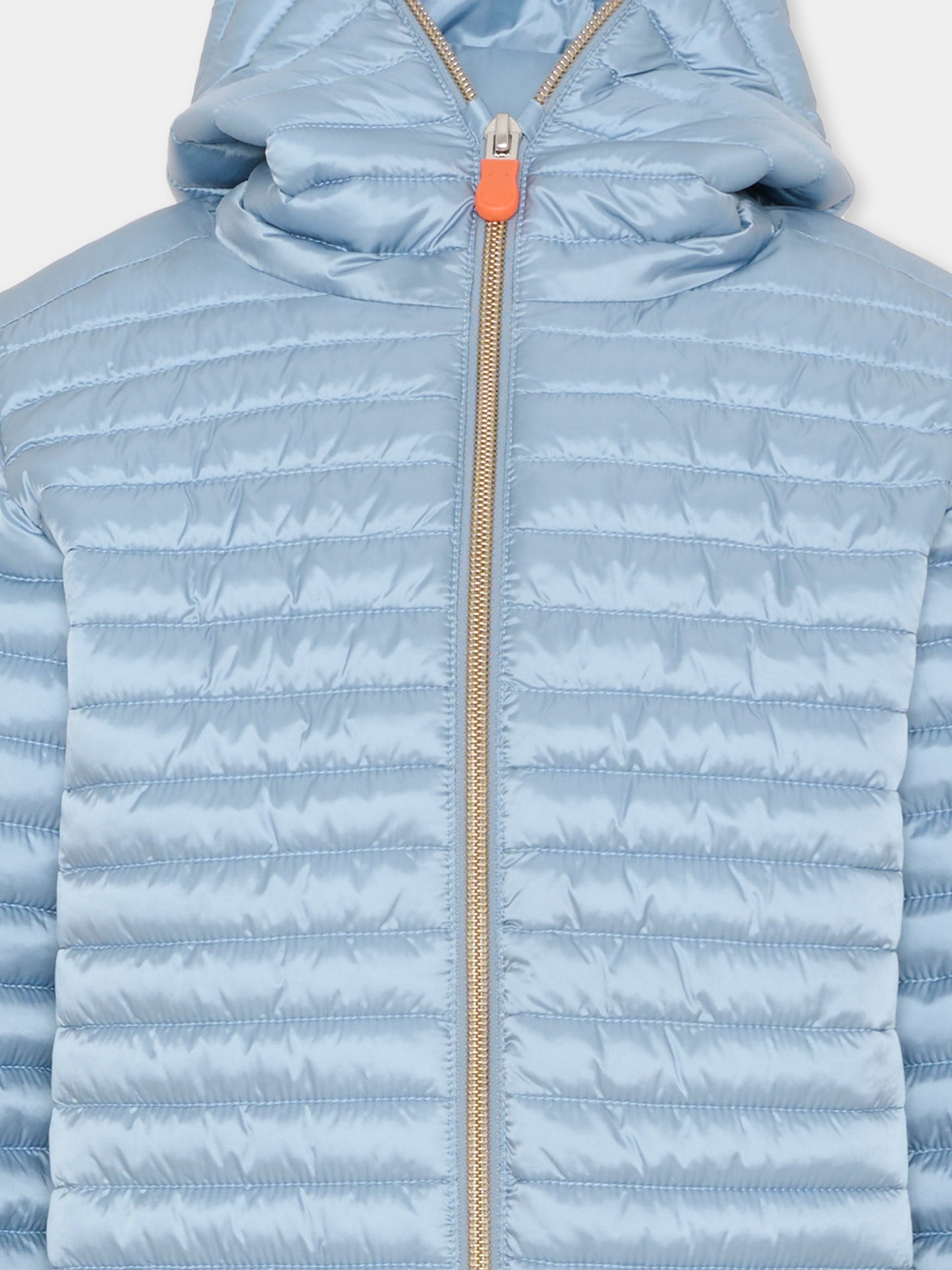 Piumino Iris blu per bambina con logo,Save The Duck Kids,J32310G IRIS22 90011