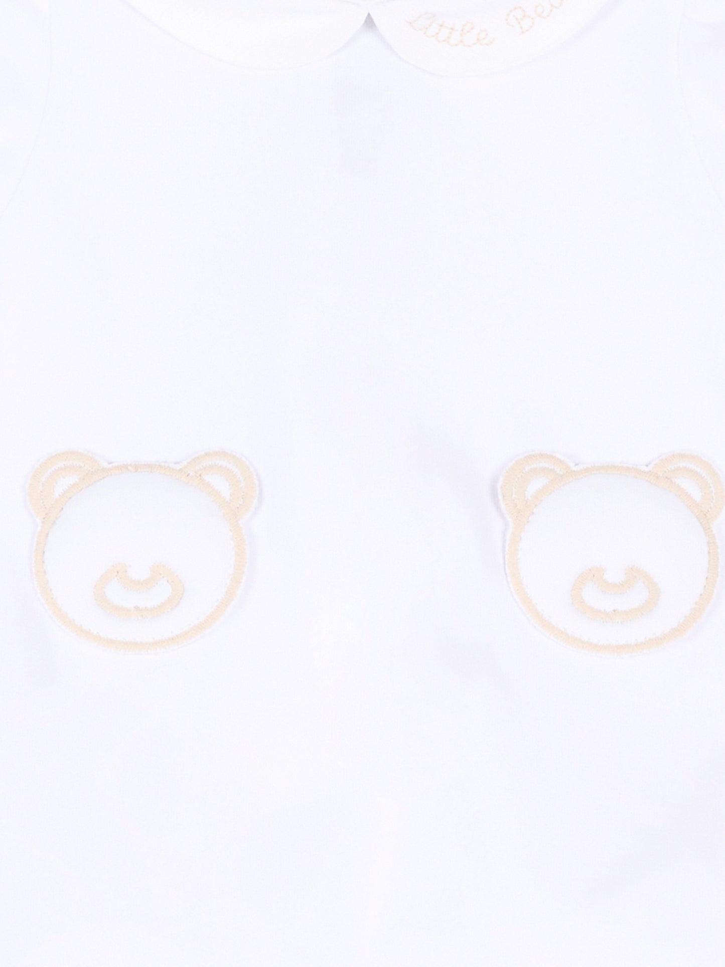 Pagliaccetto bianco per neonato con orsetti,Little Bear,3072 BCO/CORDA