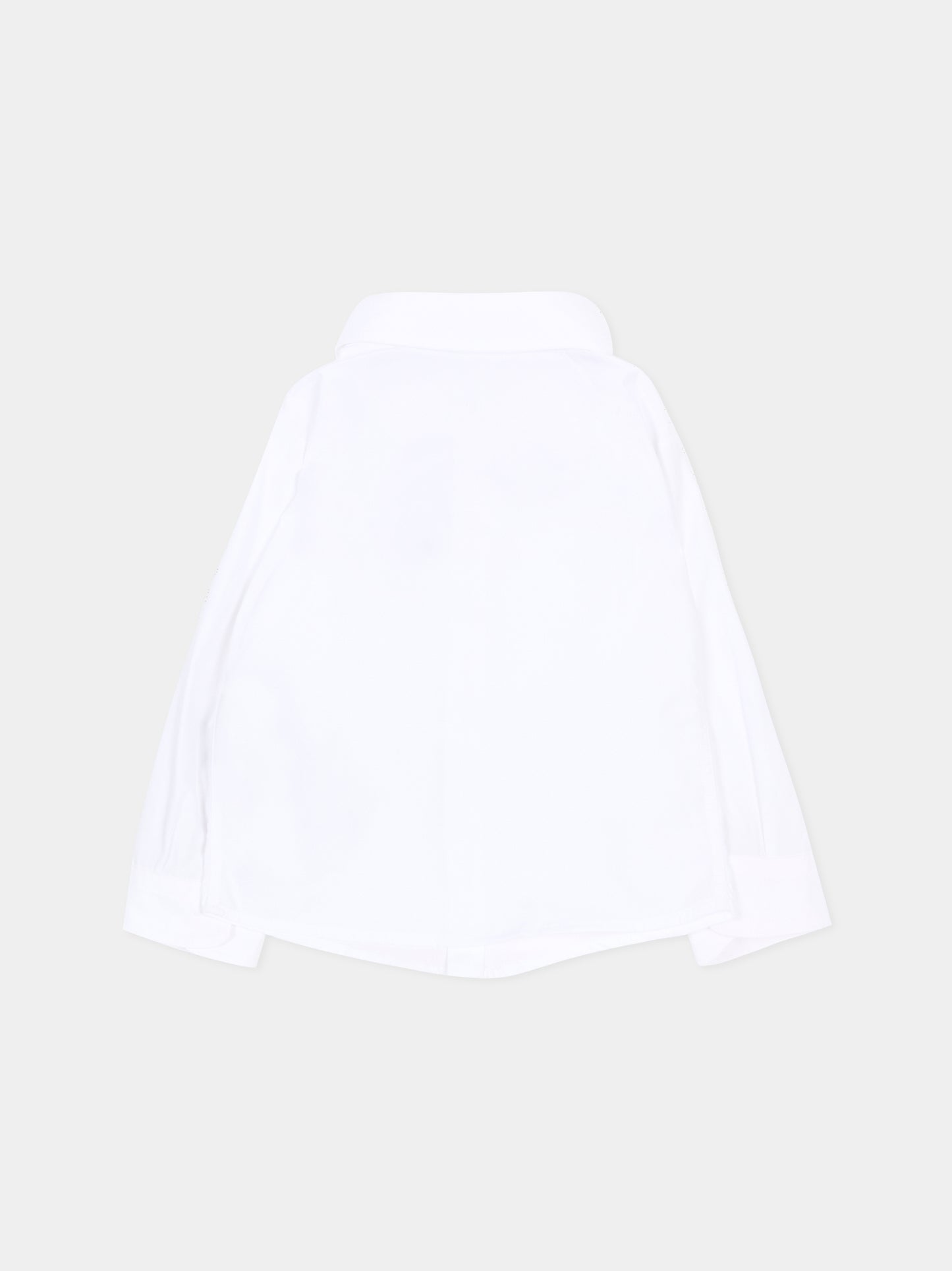 Camicia bianca per neonato con logo ricamato,Balmain Kids,BY5530 P0562 100NE