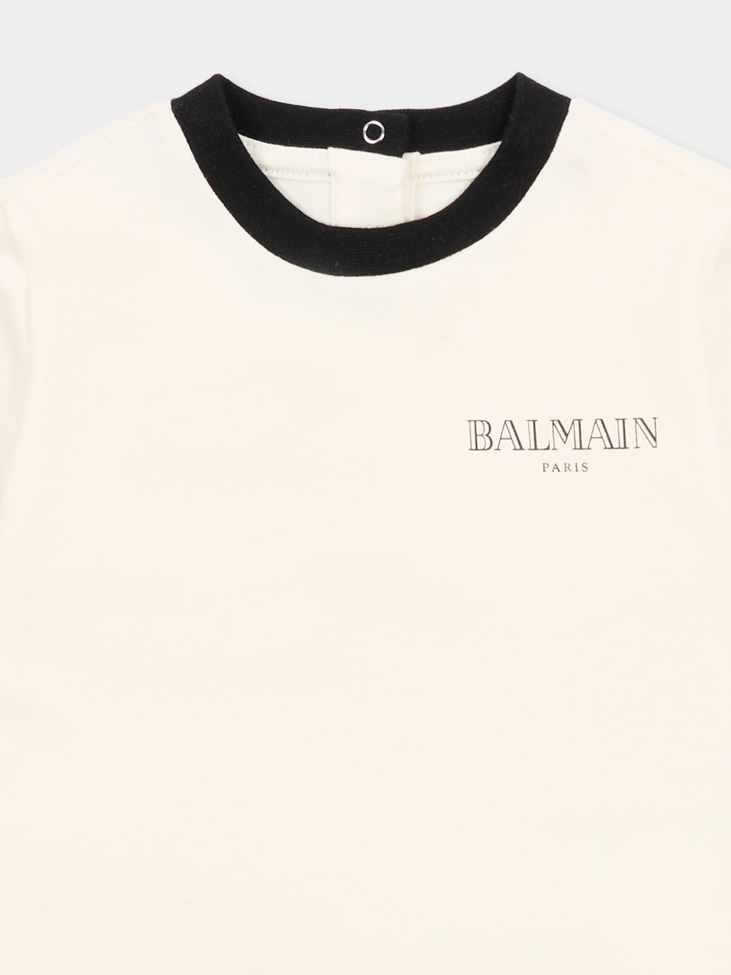 T-shirt avorio per neonatI con logo,Balmain Kids,BY8601-Z3672 102NE