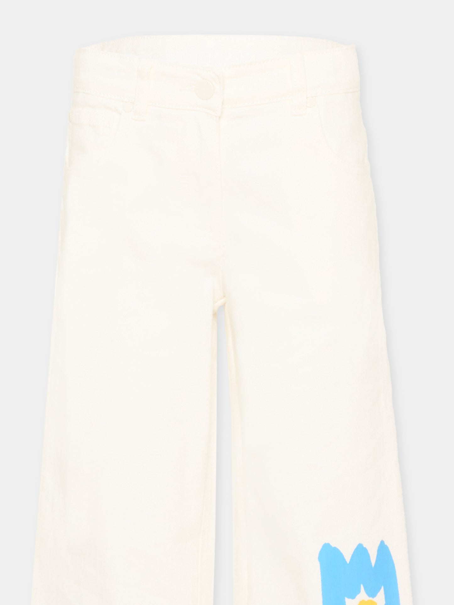 Jeans avorio per bambina con tulipani,Stella Mccartney Kids,TY6C20-Z0156 101