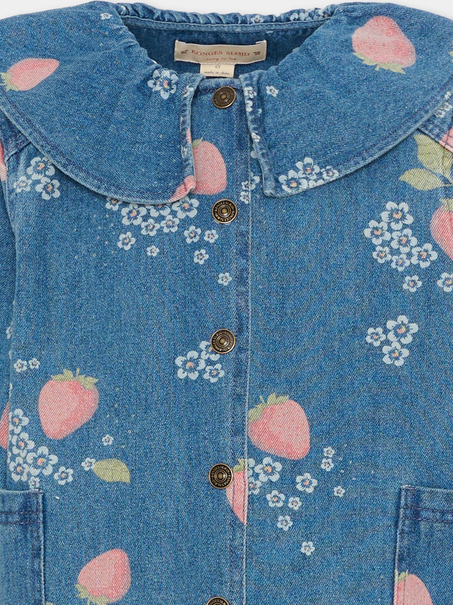 Giubbotto di jeans per bambina con fragole,Konges Sløjd,KS104968 MARMELADE SUN