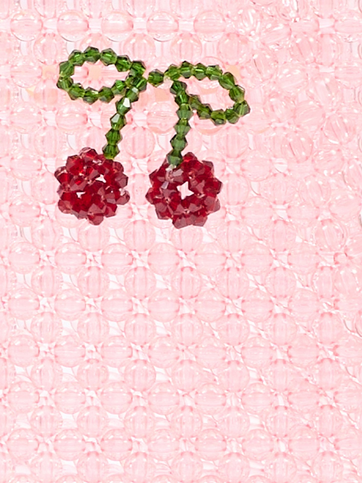 Pink bag for girl with cherries