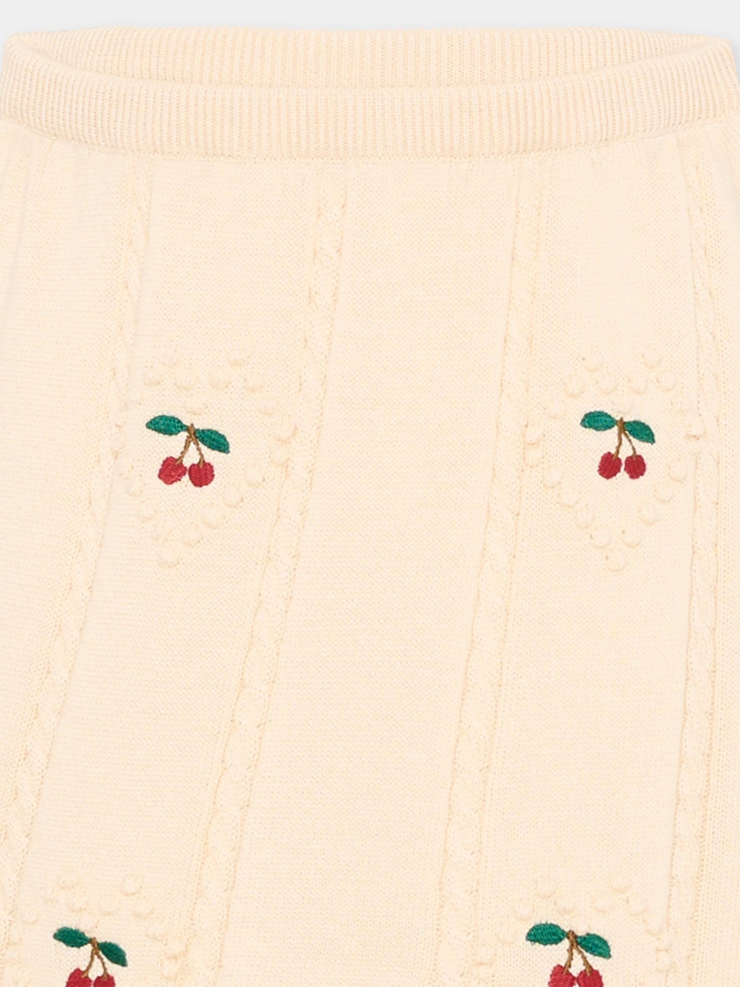 Gonna avorio per bambina con ciliegie,Konges Sløjd,KS105084 PEARLED IVORY