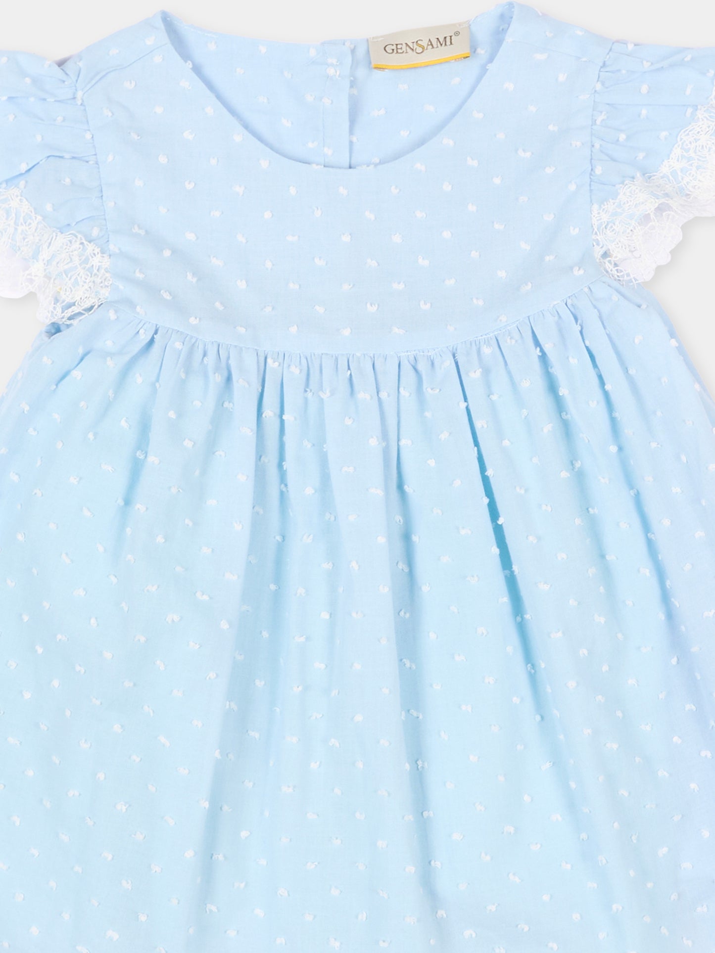 Completo azzurro per neonata con pizzo,Gensami,BL-PLUM-F-CO SKY BLUE