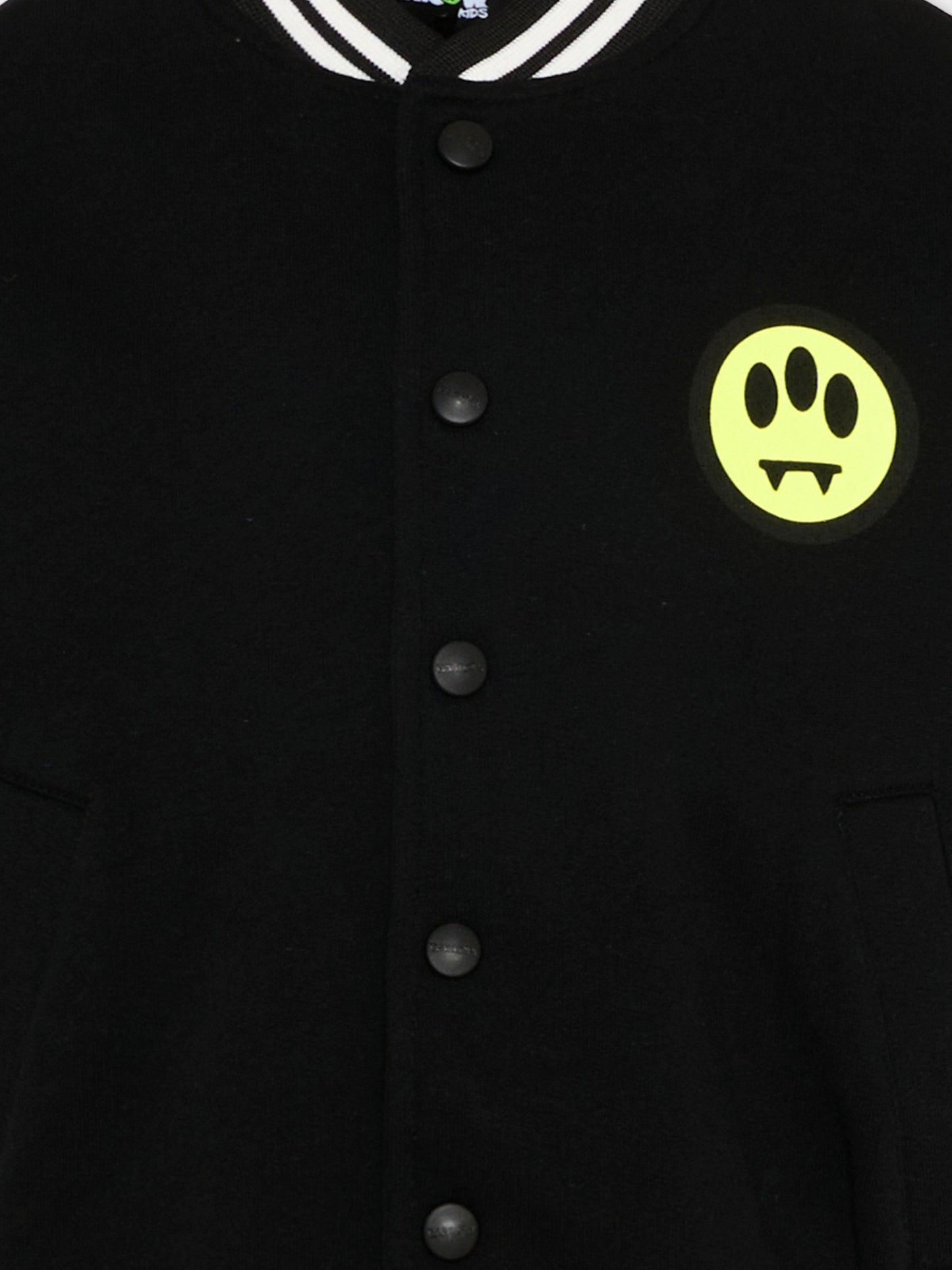 Bomber nero per bambina con logo fluo,Barrow,S6BKJUBO102 110/02