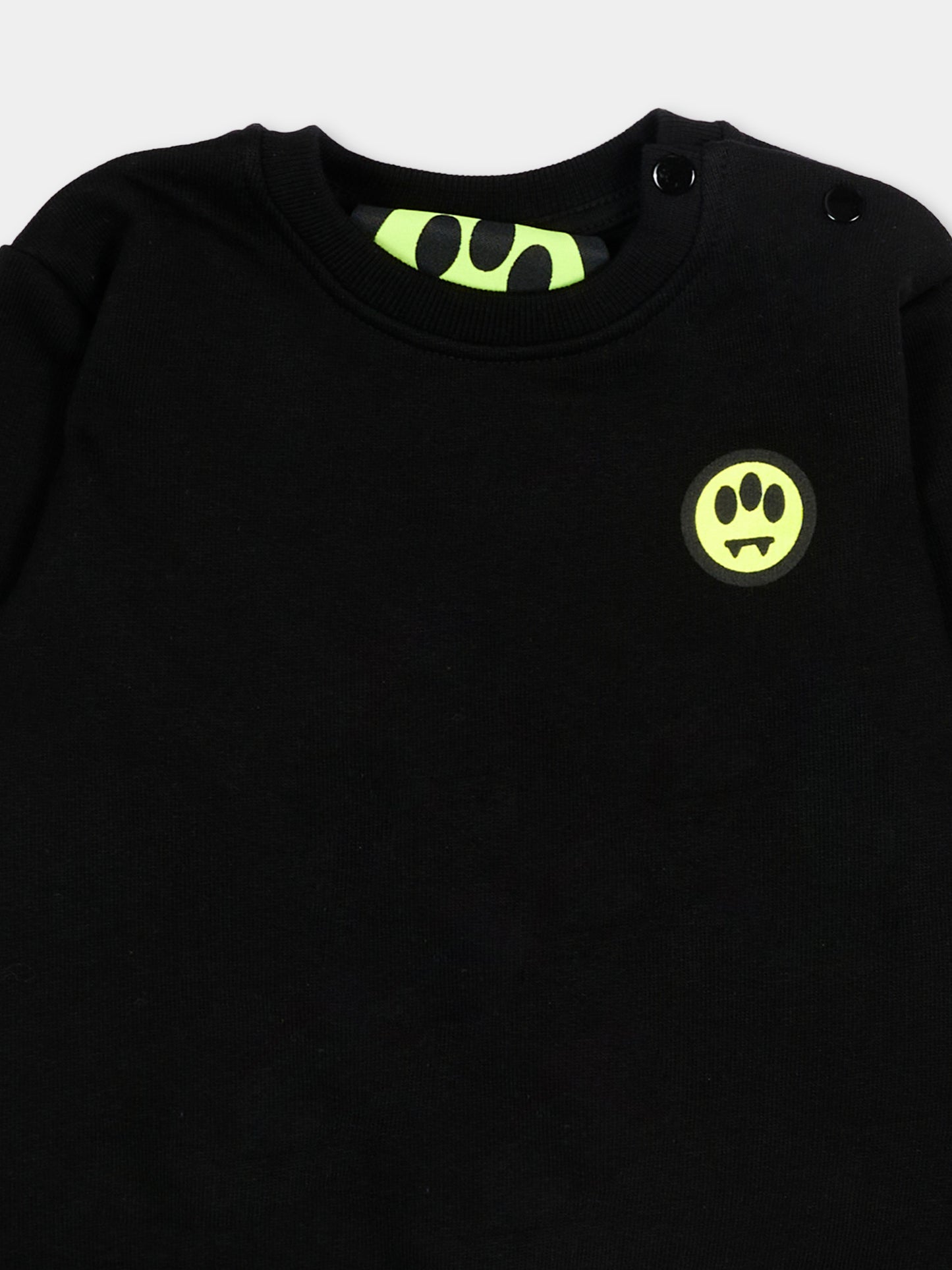 Felpa nera per neonati con logo,Barrow,S6BKUNSW209 110