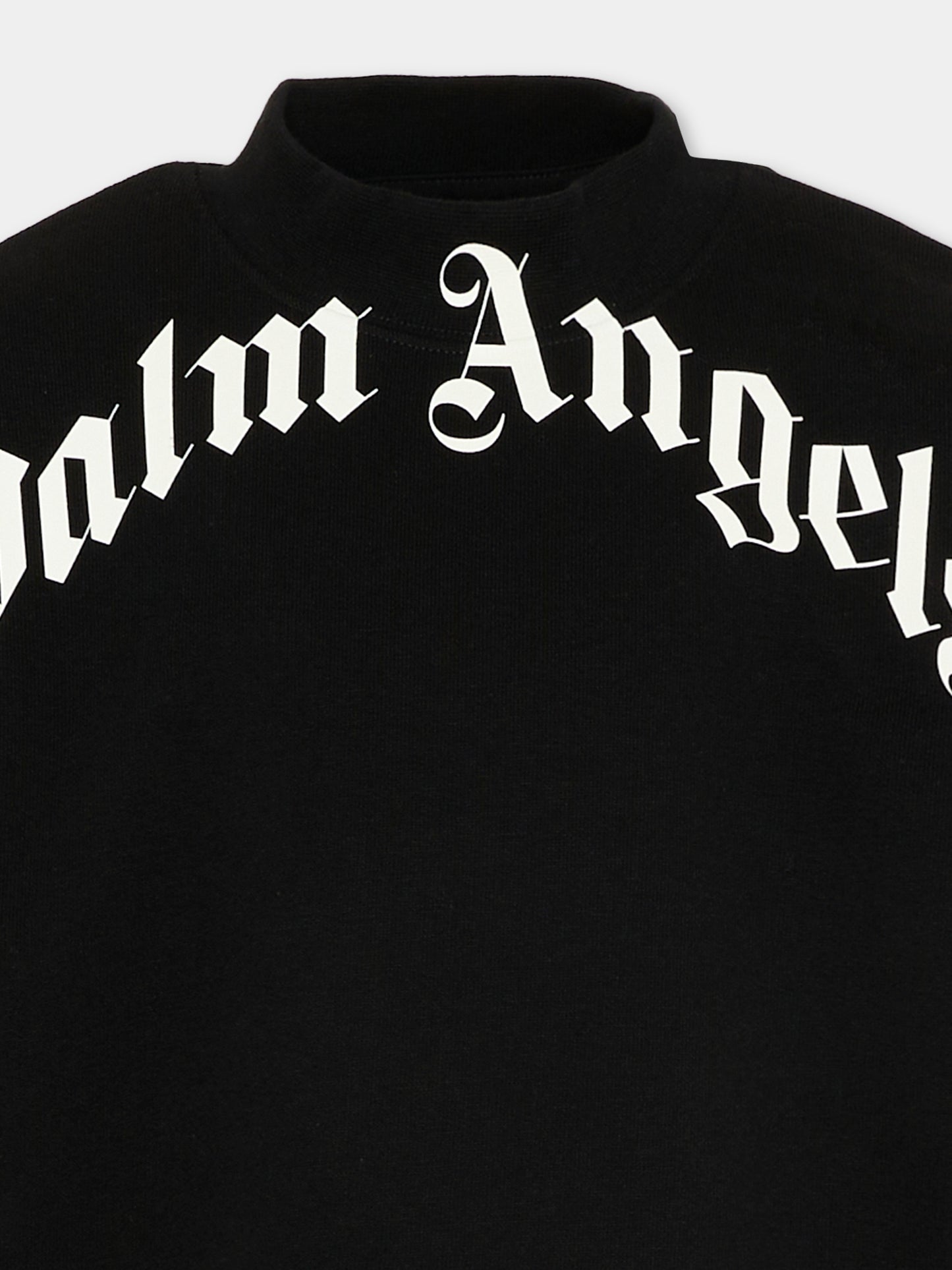 Felpa nero Palm Angels per bambini logo back,Palm Angels,PBBA012S26FLE001 110