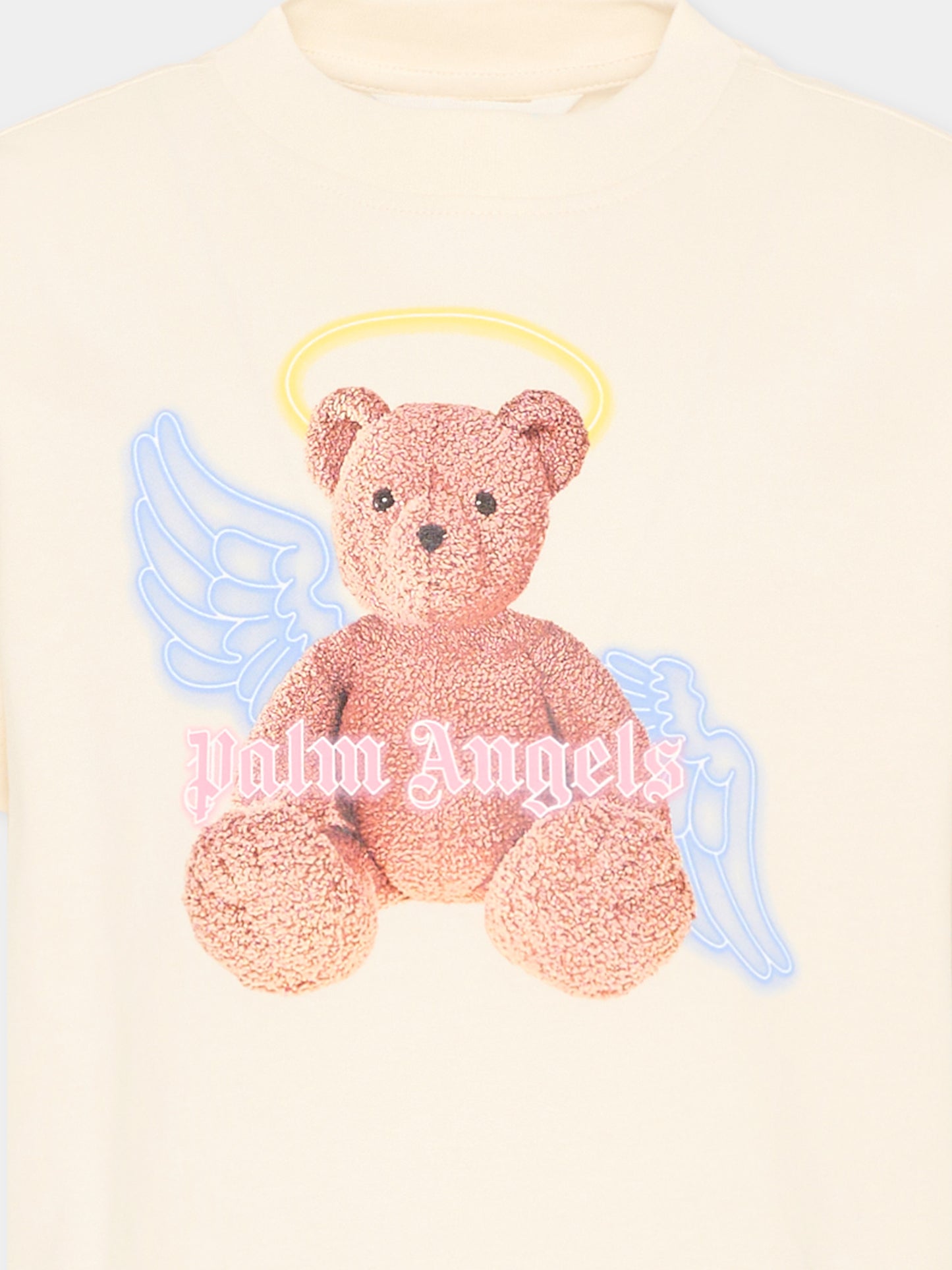 T-Shirt avorio per bambina con Teddy Bear,Palm Angels,PGAA002S26JER001 002
