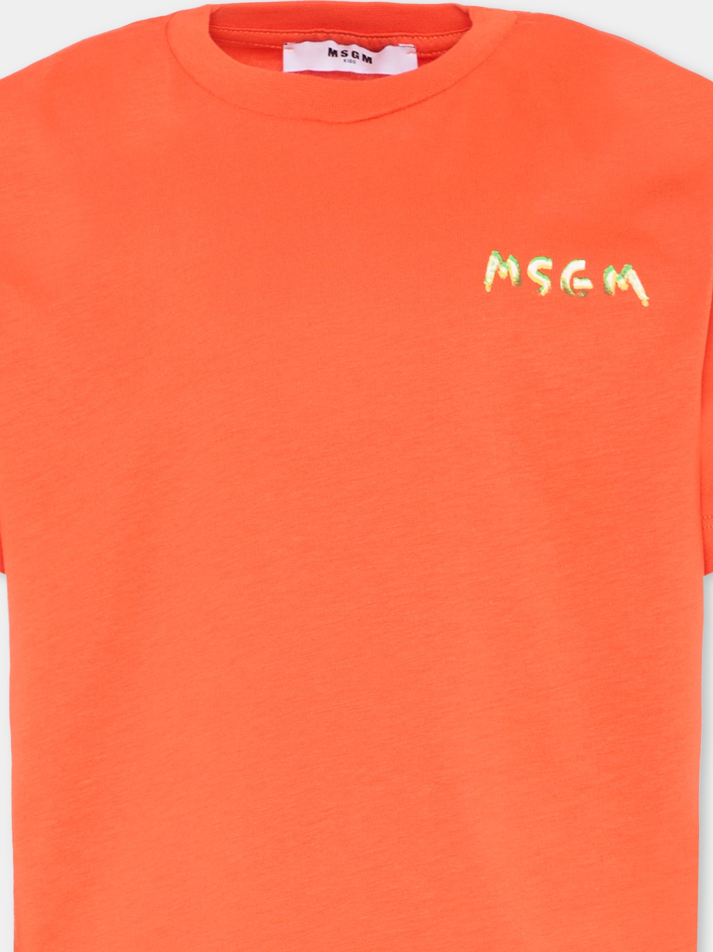 T-Shirt rossa per bambini con logo,Msgm Kids,S6MSJUTH003 MS074