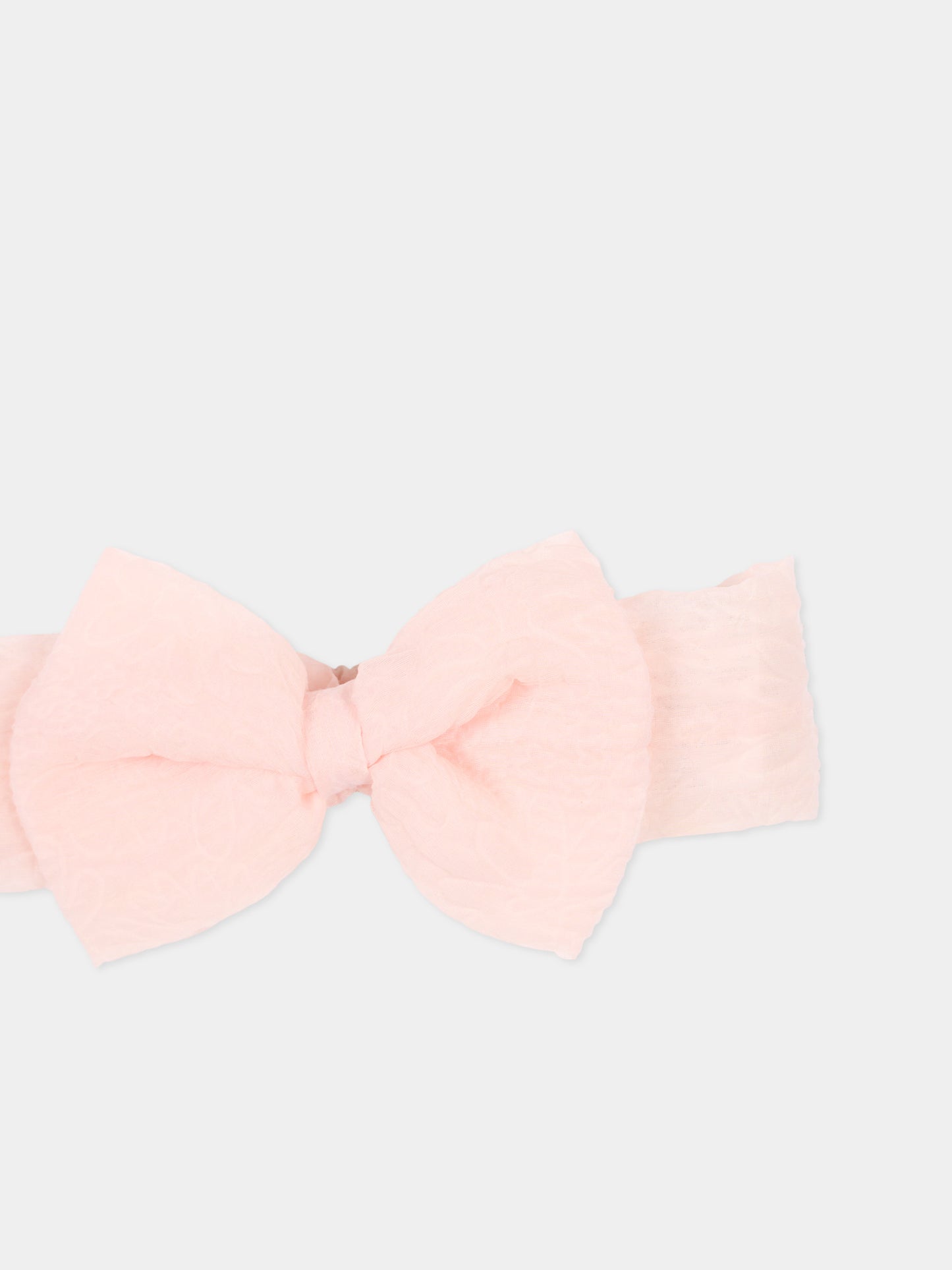 Pink headband for baby girl with bow