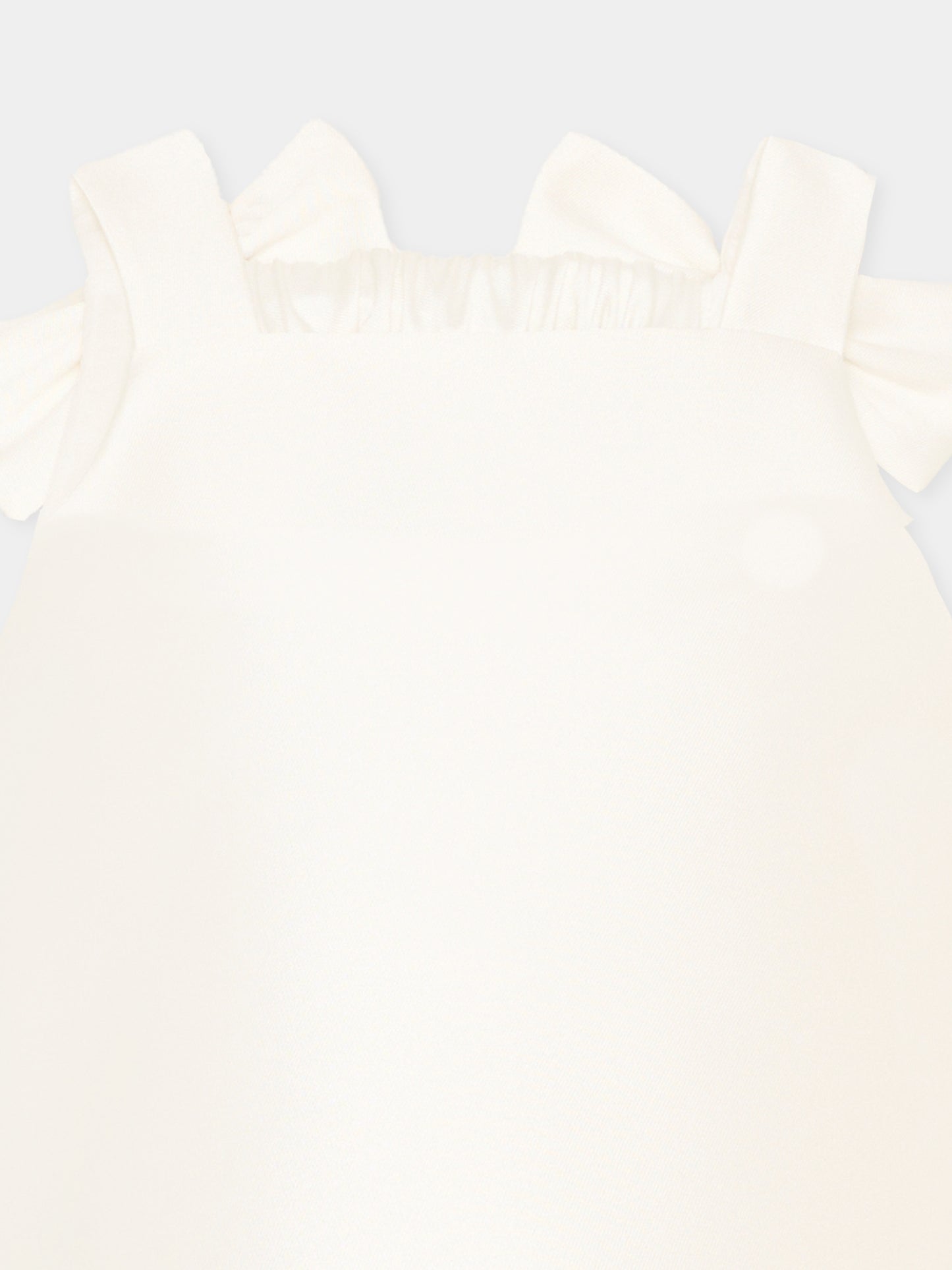 Ivory top for girl with bows