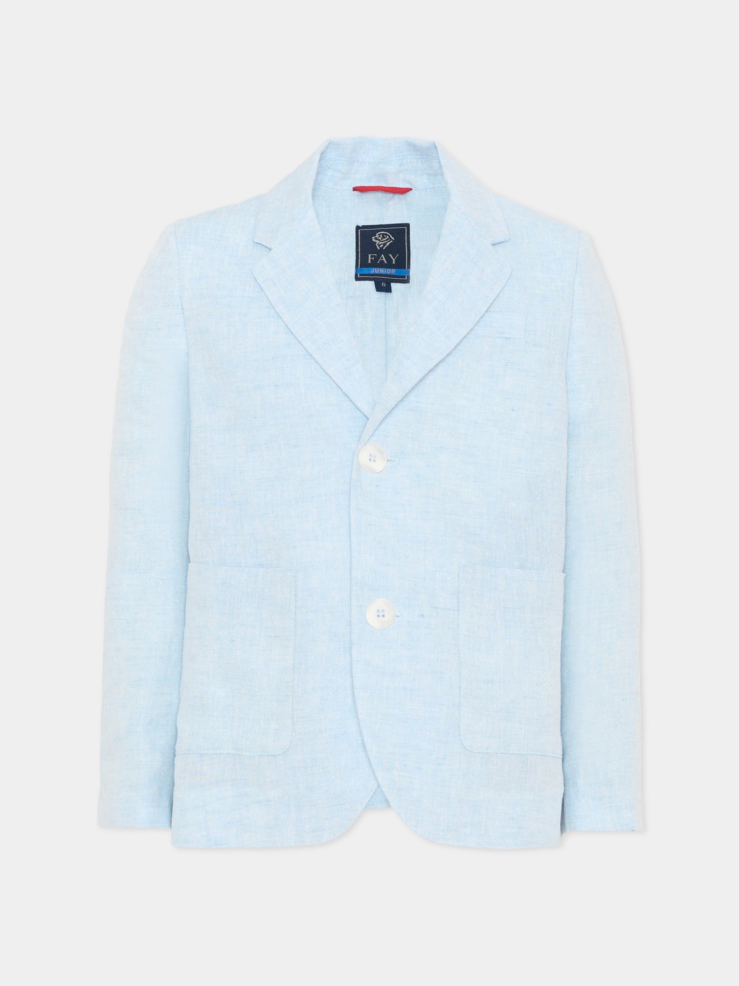 Light blue jacket for boy with logo