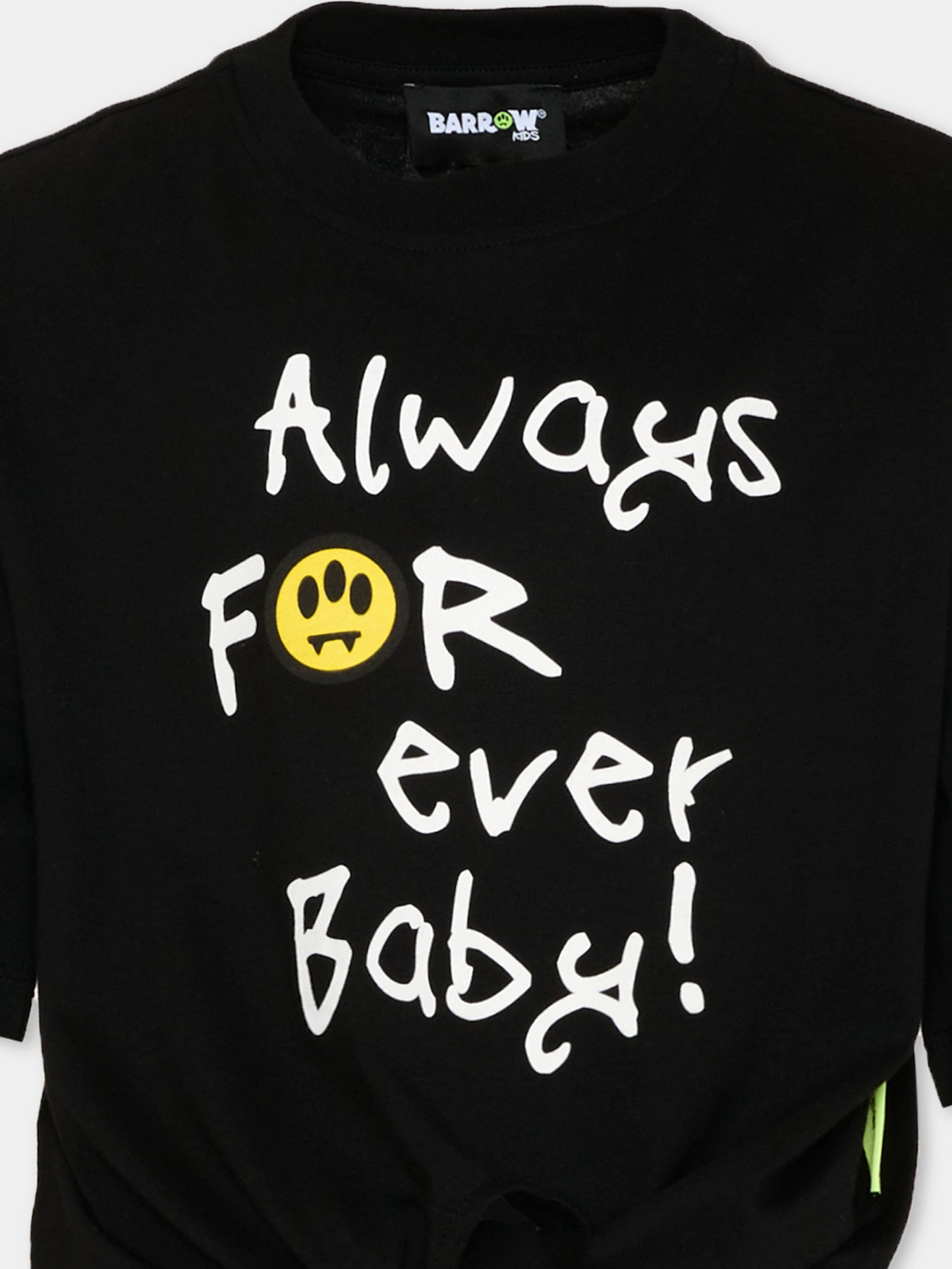 T-Shirt nera Barrow per bambina stampa orsetto,Barrow,S6BKJGTH140 110