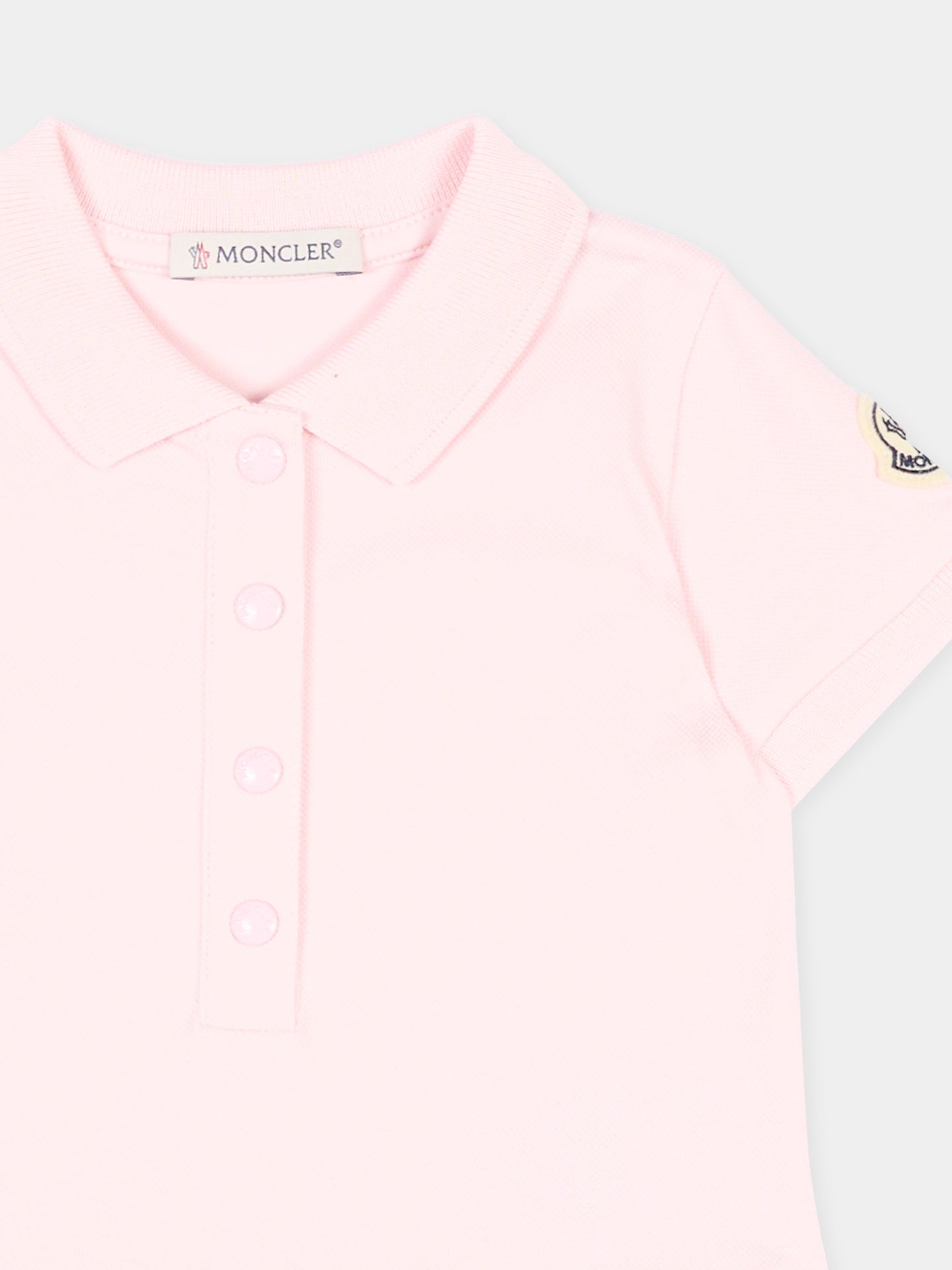 Vestito rosa per neonata con logo,Moncler Kids,L1951 8I00008 8496F 505