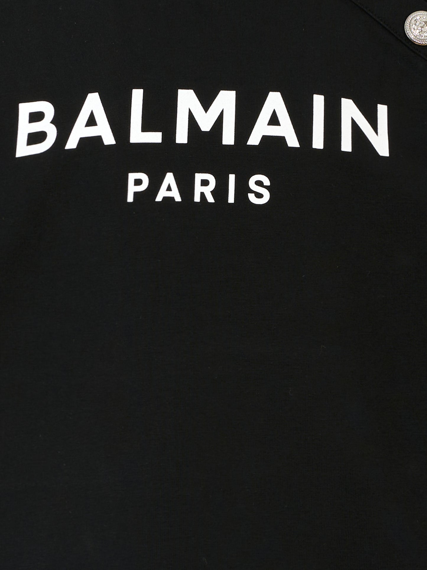T-shirt nera per bambina con logo bianco,Balmain Kids,BV8Q71 Z2389 930BC