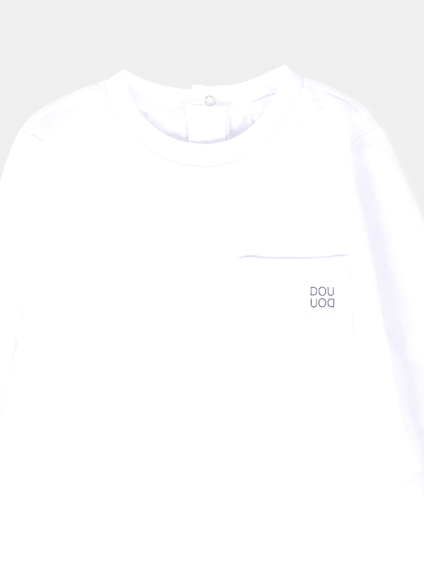 T-shirt bianca per neonata con logo,Douuod Kids,DT8520 Z0761 100