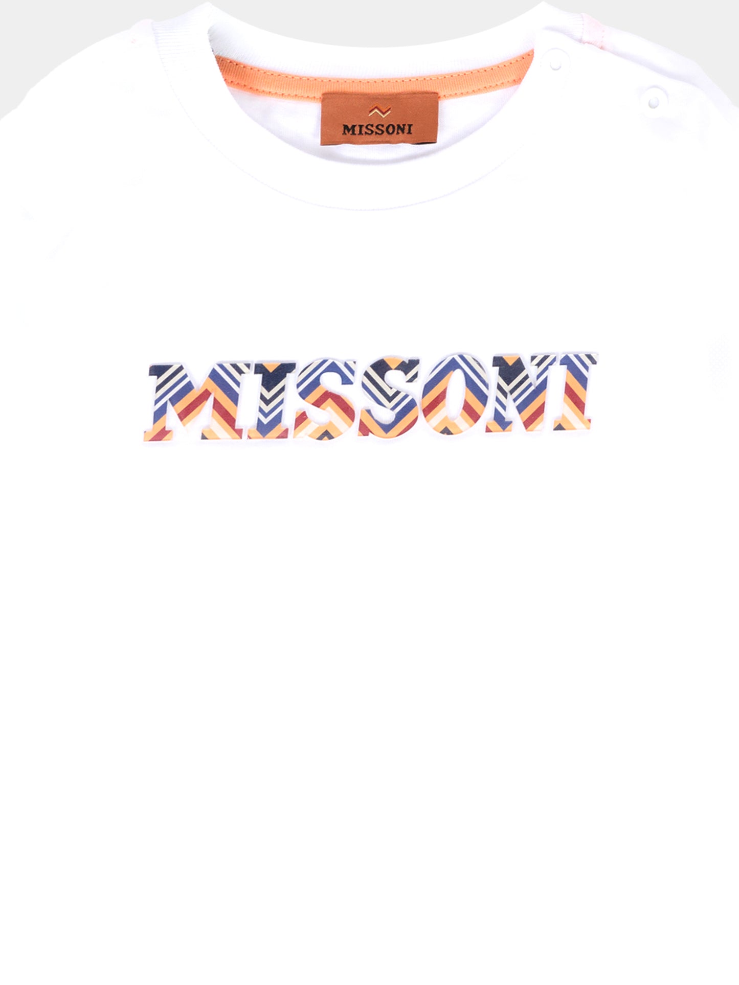 T-shirt bianca per neonato con logo,Missoni,MV8511 Z0082 100