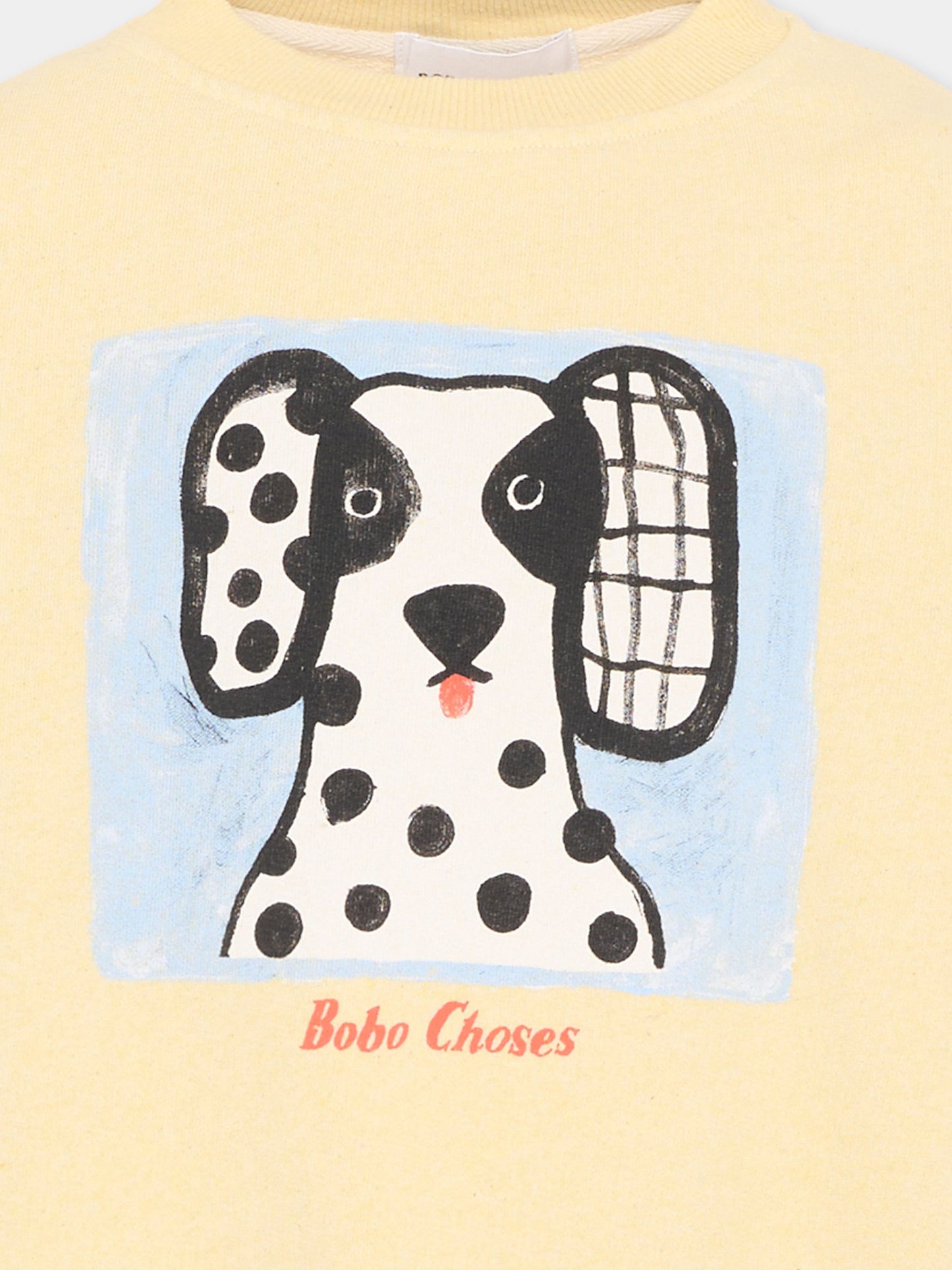 Felpa gialla per bambini con stampa cane,Bobo Choses,B126AC041