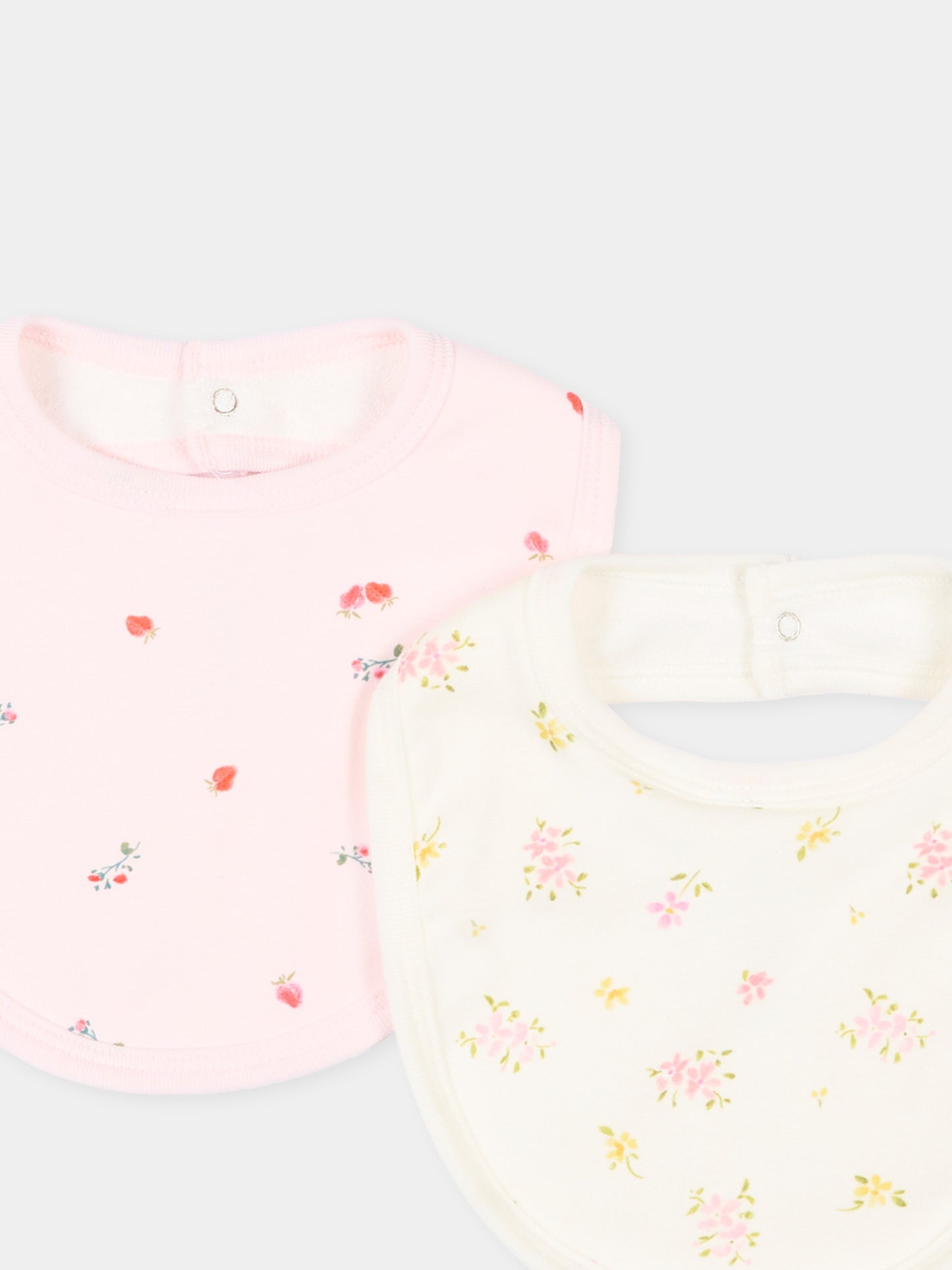 Bavaglini rosa per neonata con stampa floreale,Petit Bateau,A0FFR VARIANTE 1 01
