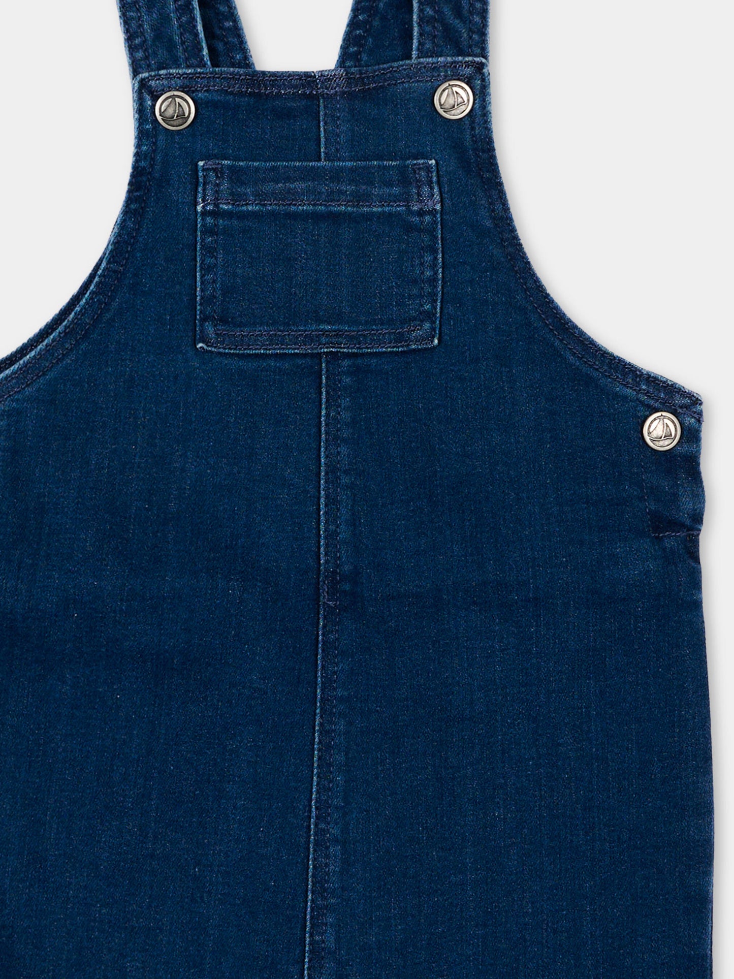 Salopette denim per neonati,Petit Bateau,A0EDM DENIM MOYEN 01
