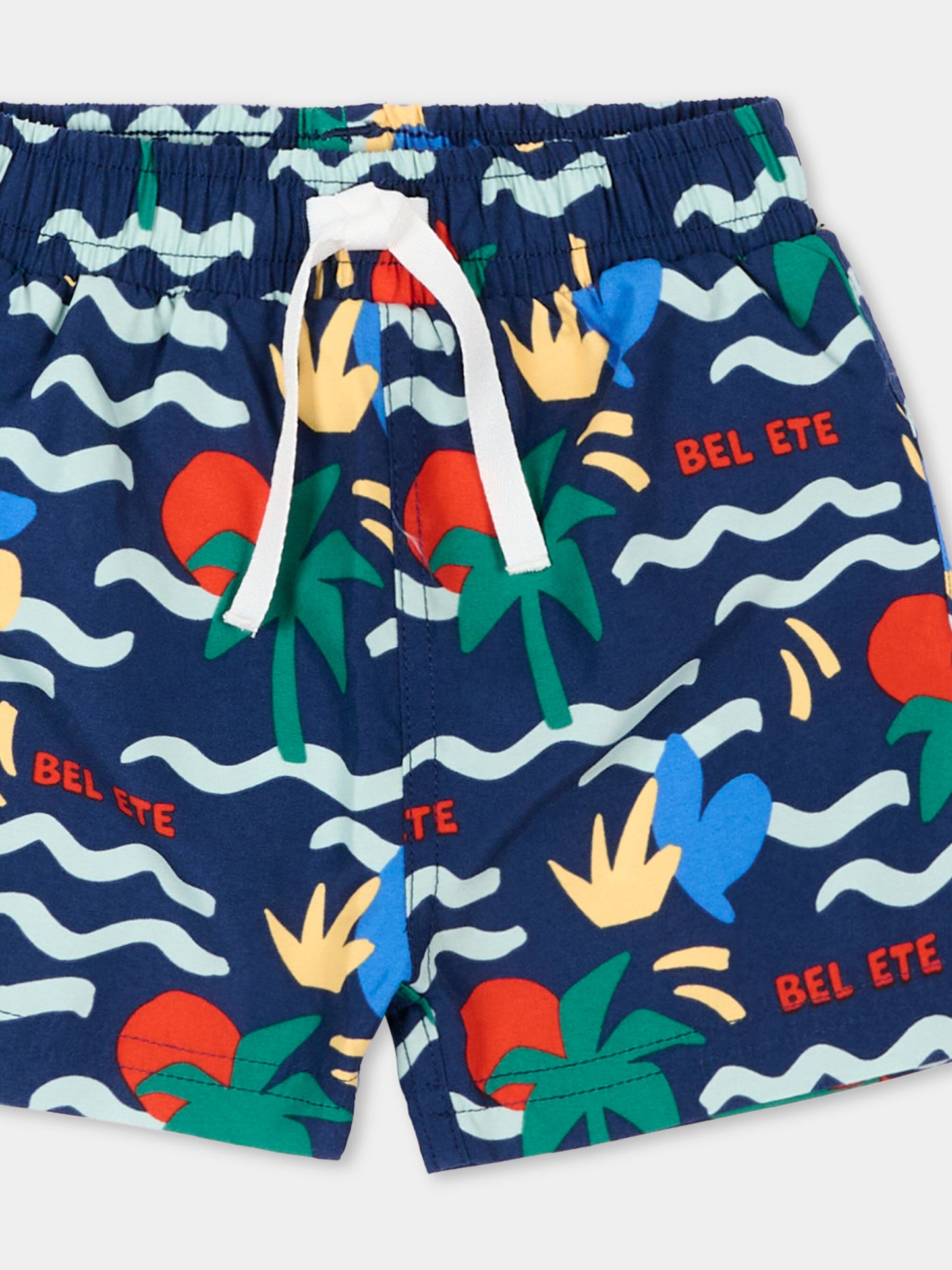 Boxer mare blu per neonato con stampa palme,Petit Bateau,A0FMB CREPUSCULE/MULTICO 01