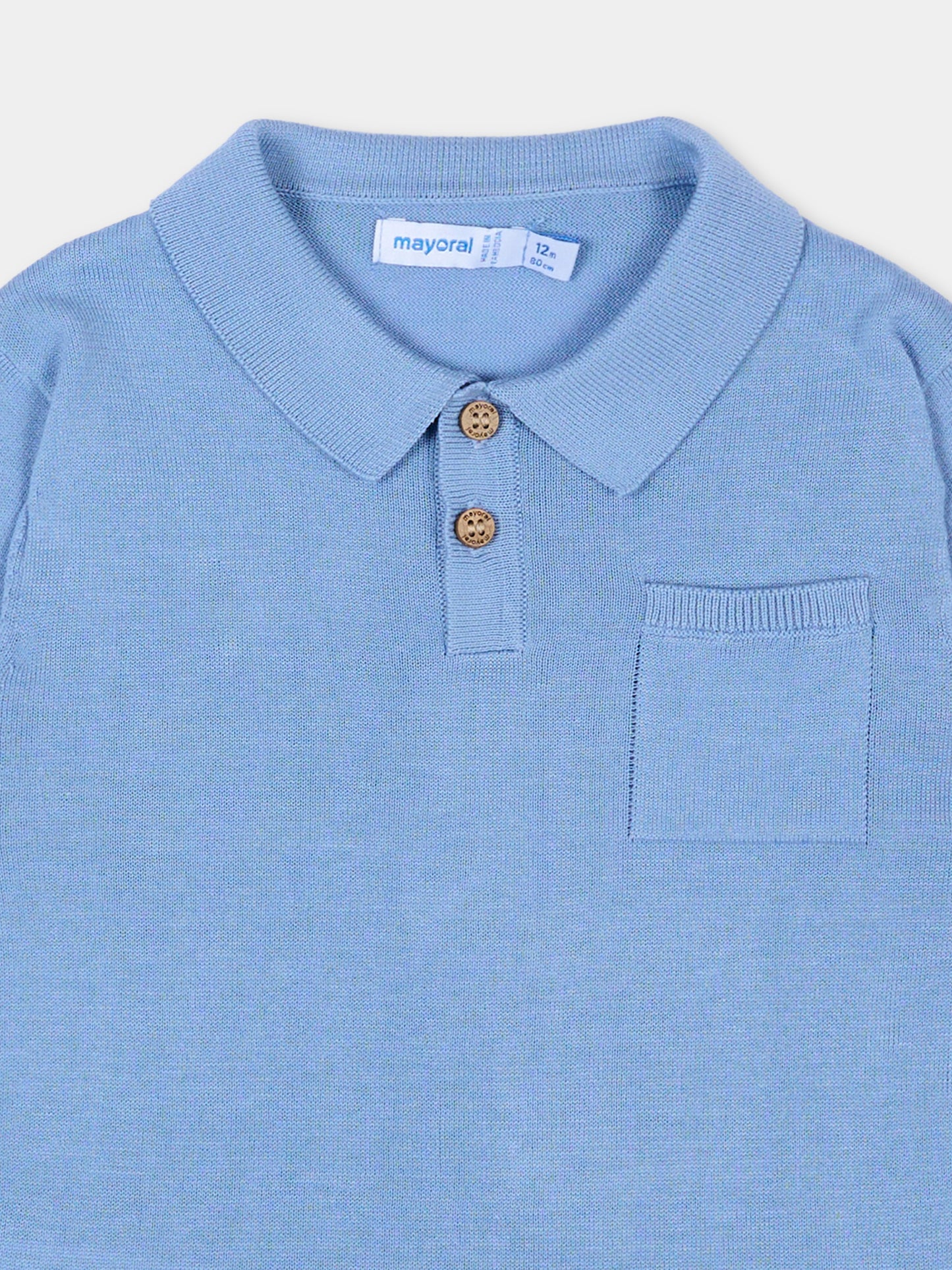 Polo azzurra per neonato con taschino,Mayoral,1109 041