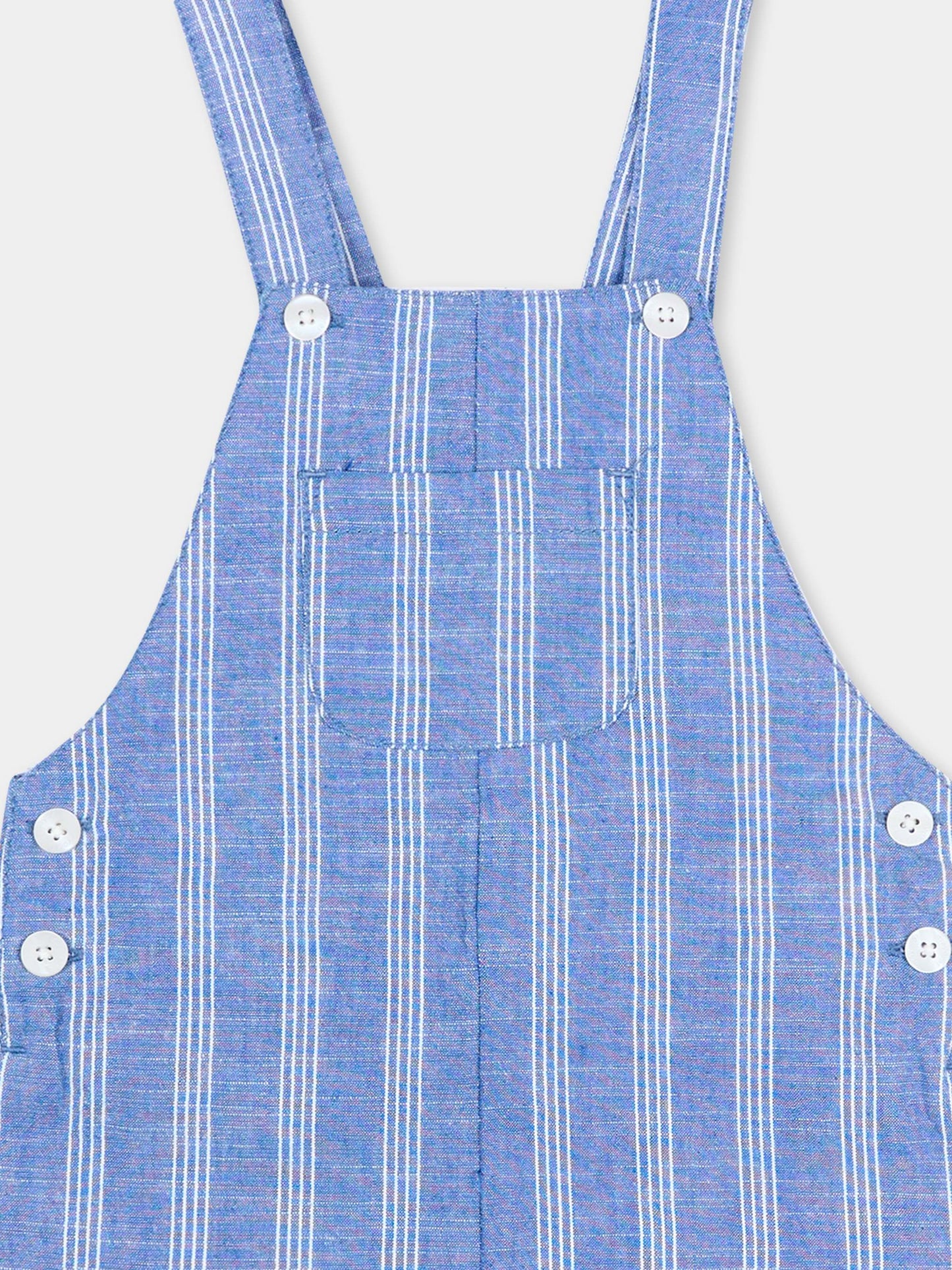 Salopette azzurra a righe per neonato,Mayoral,1658 068