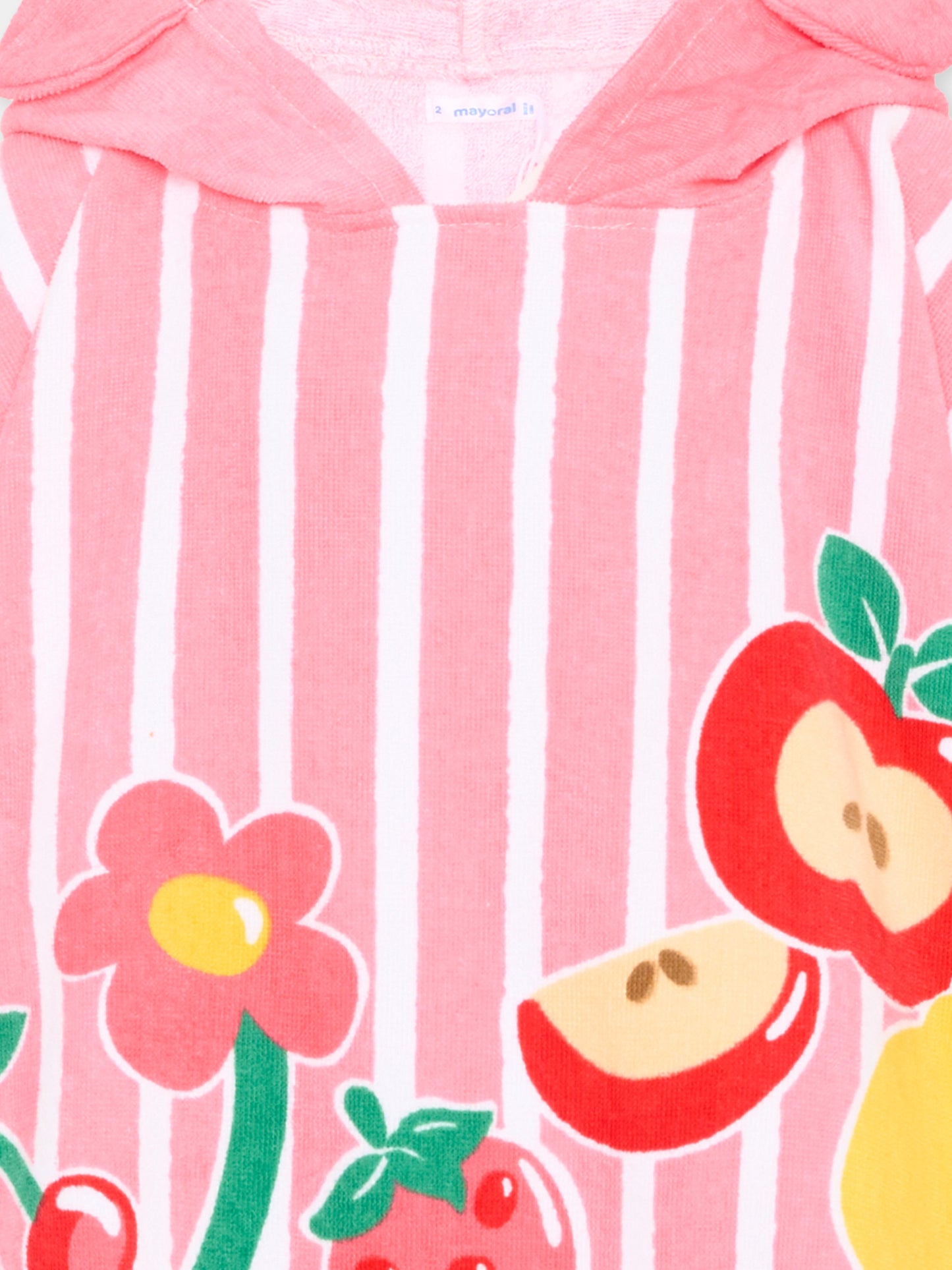 Accappatoio rosa per neonata con frutta,Mayoral,10165 070