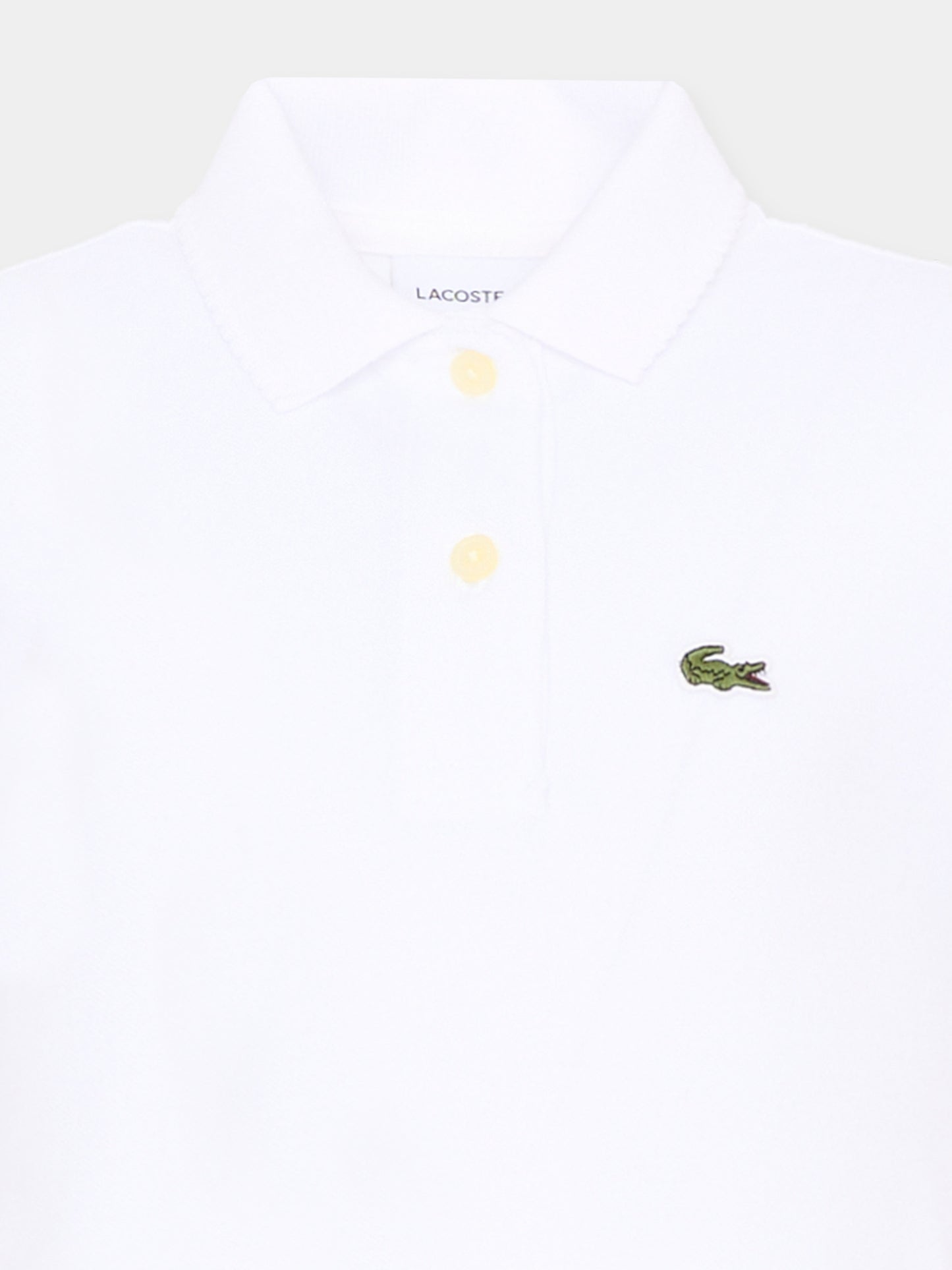 Polo bianca per bambina con logo,Lacoste,7026 W8L