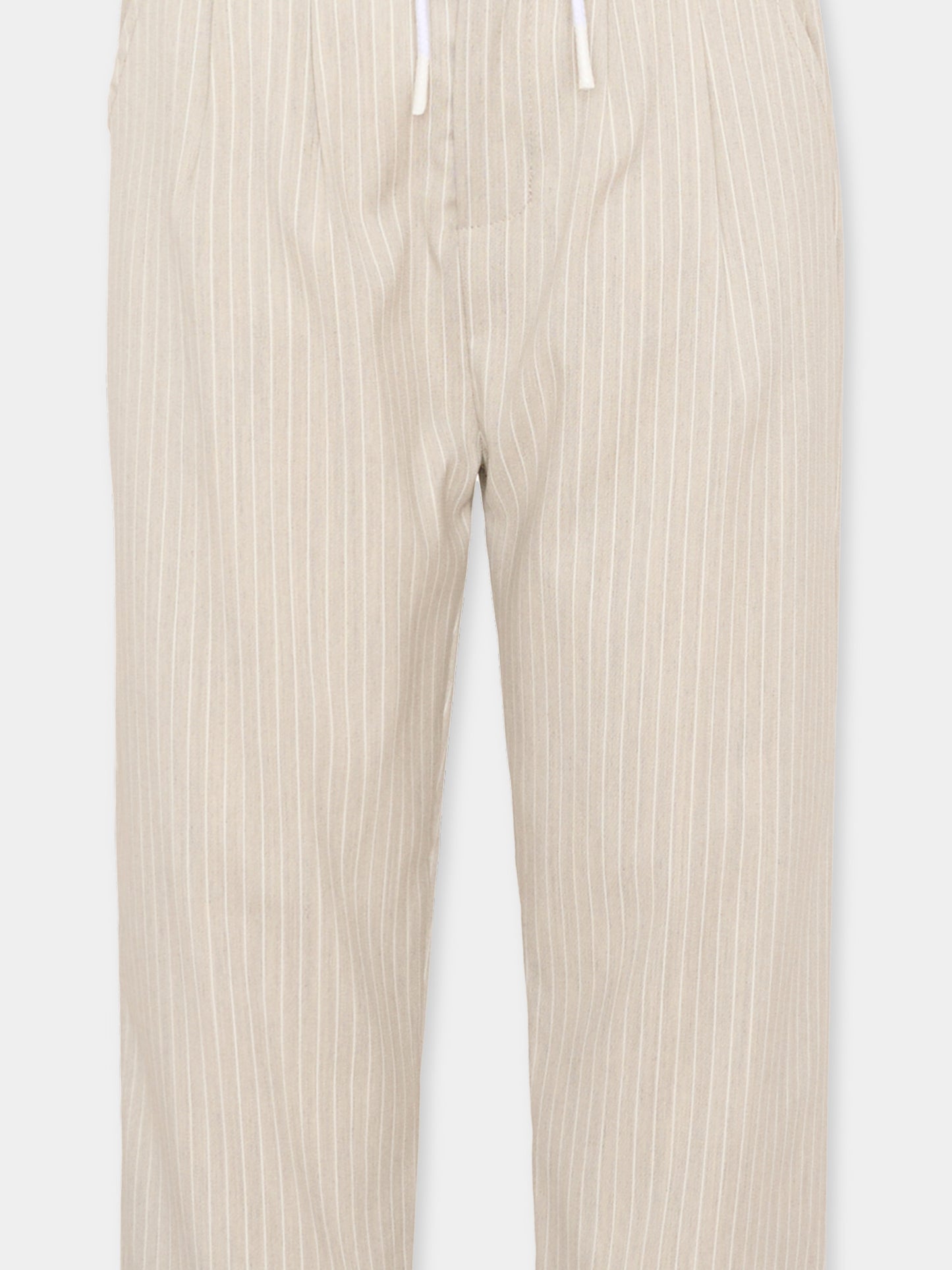 Pantaloni beige per bambino a righe,Patachou,PAP CAL4233399 D0032