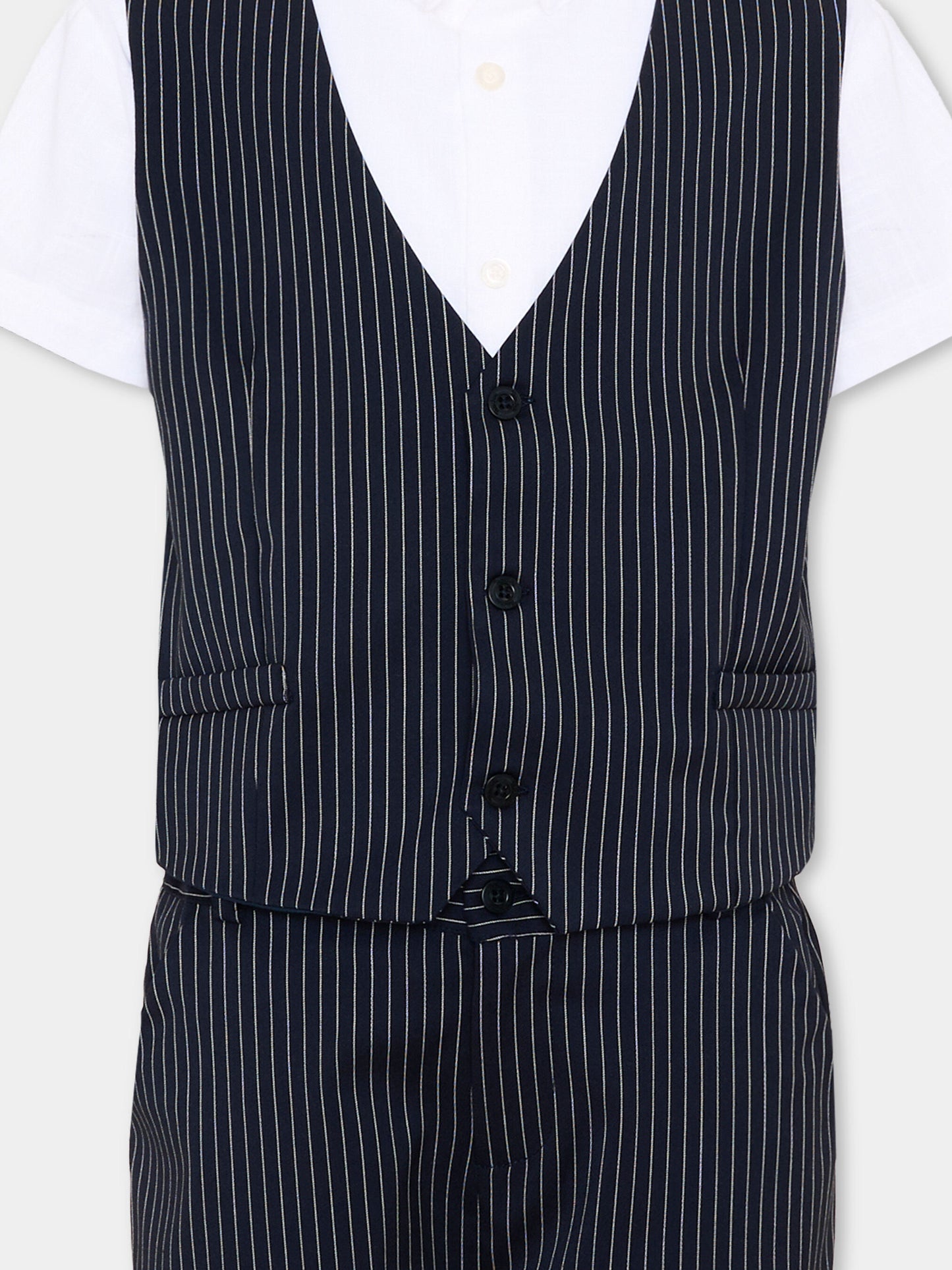 Completo elegante blu per bambino gessato,Patachou,PAP CON4233397 N0017