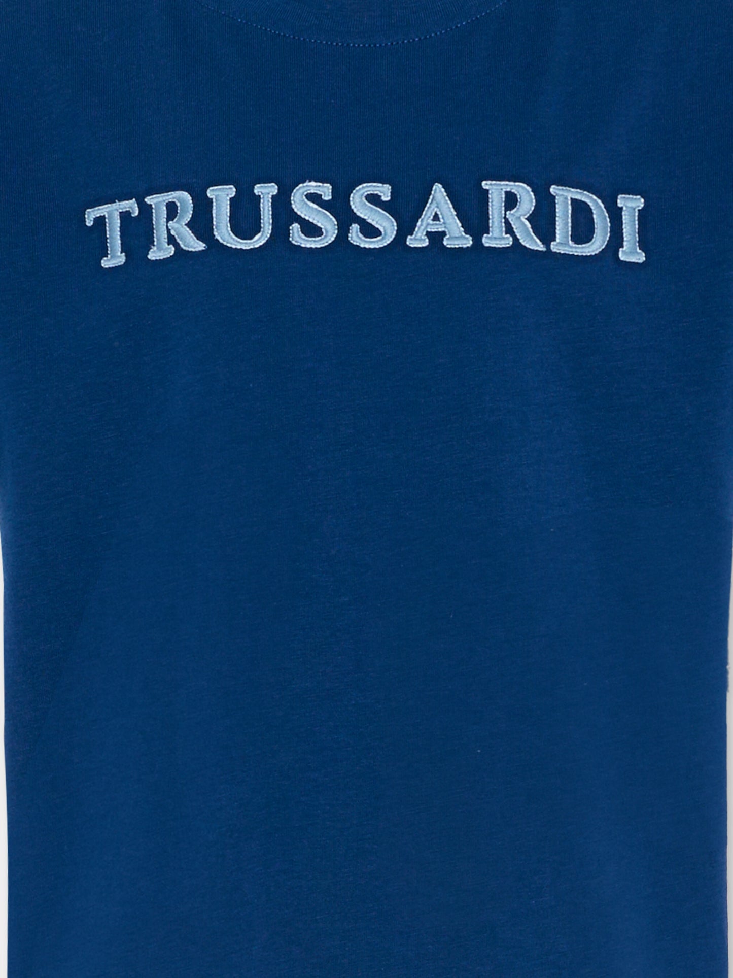 T-Shirt blu per bambino con logo,Trussardi Junior,TBP26038TS BLUE ESTATE