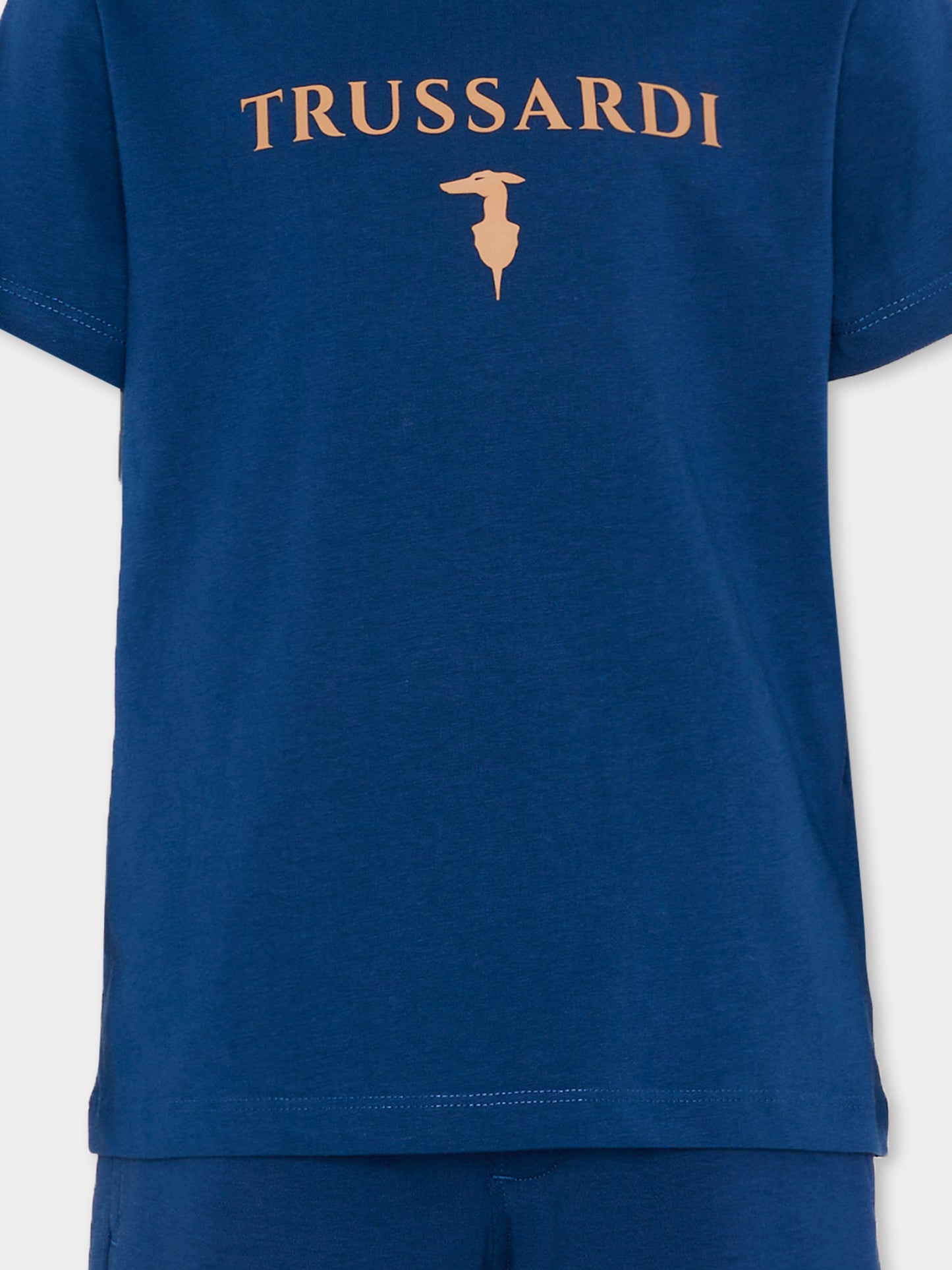 Completo sportivo blu per bambino con logo,Trussardi Junior,TBP26010CJ BLUE ESTATE