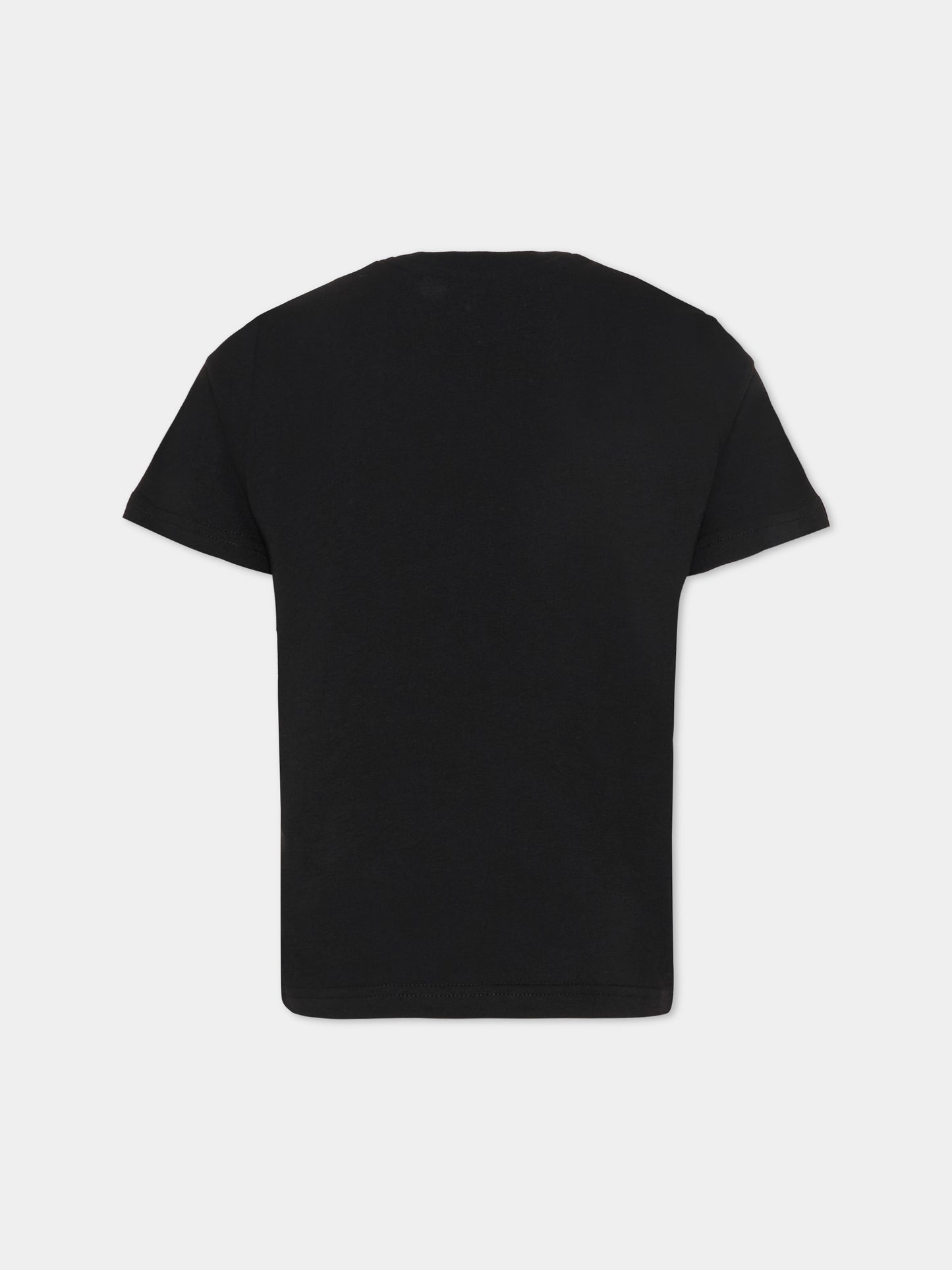 T-shirt nera per bambino con logo verde fluo,Dsquared2,DQ3301 D0ACD DQ900