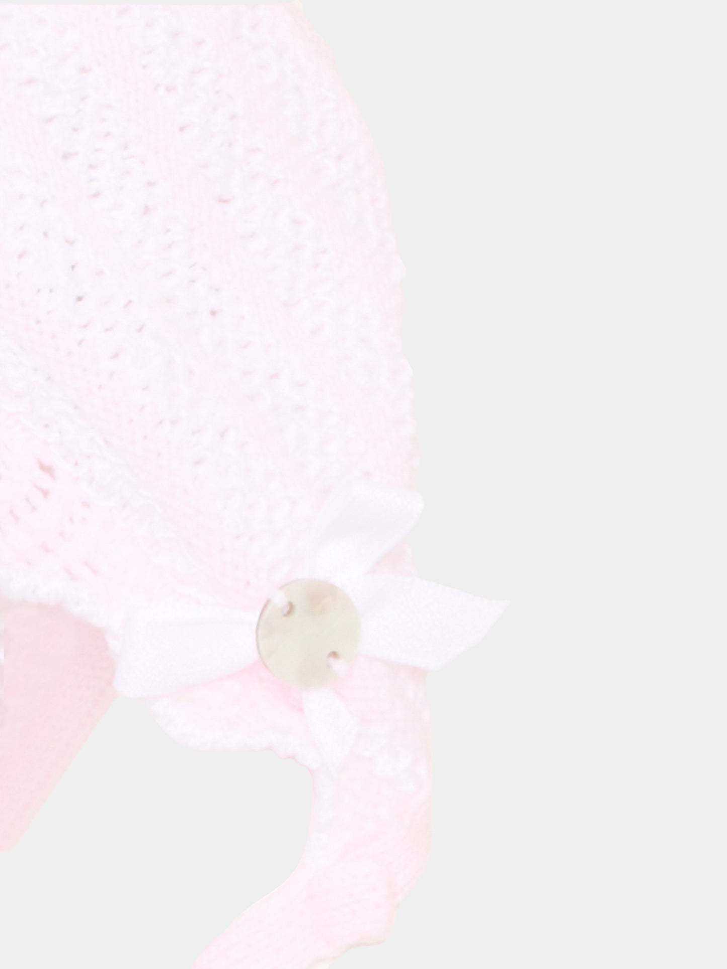 Cuffietta rosa in tricot per neonata,Paz Rodríguez,011 123384 3701 H82