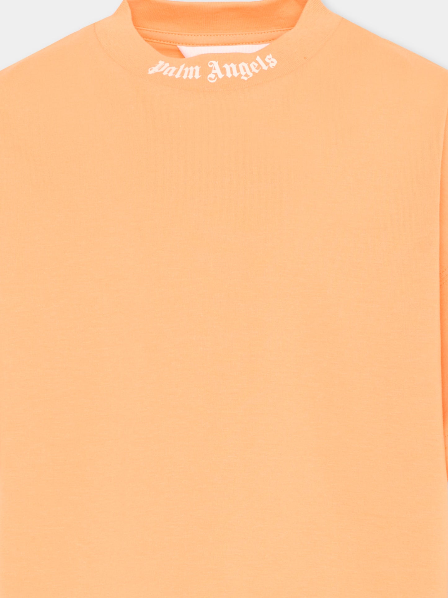 T-Shirt arancione per bambini con logo,Palm Angels,PBAA002S26JER001 030