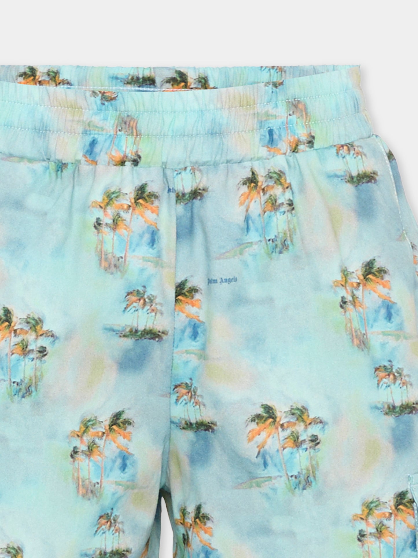 Shorts azzurri per bambino con palme,Palm Angels,PBCS002S26FAB001 960