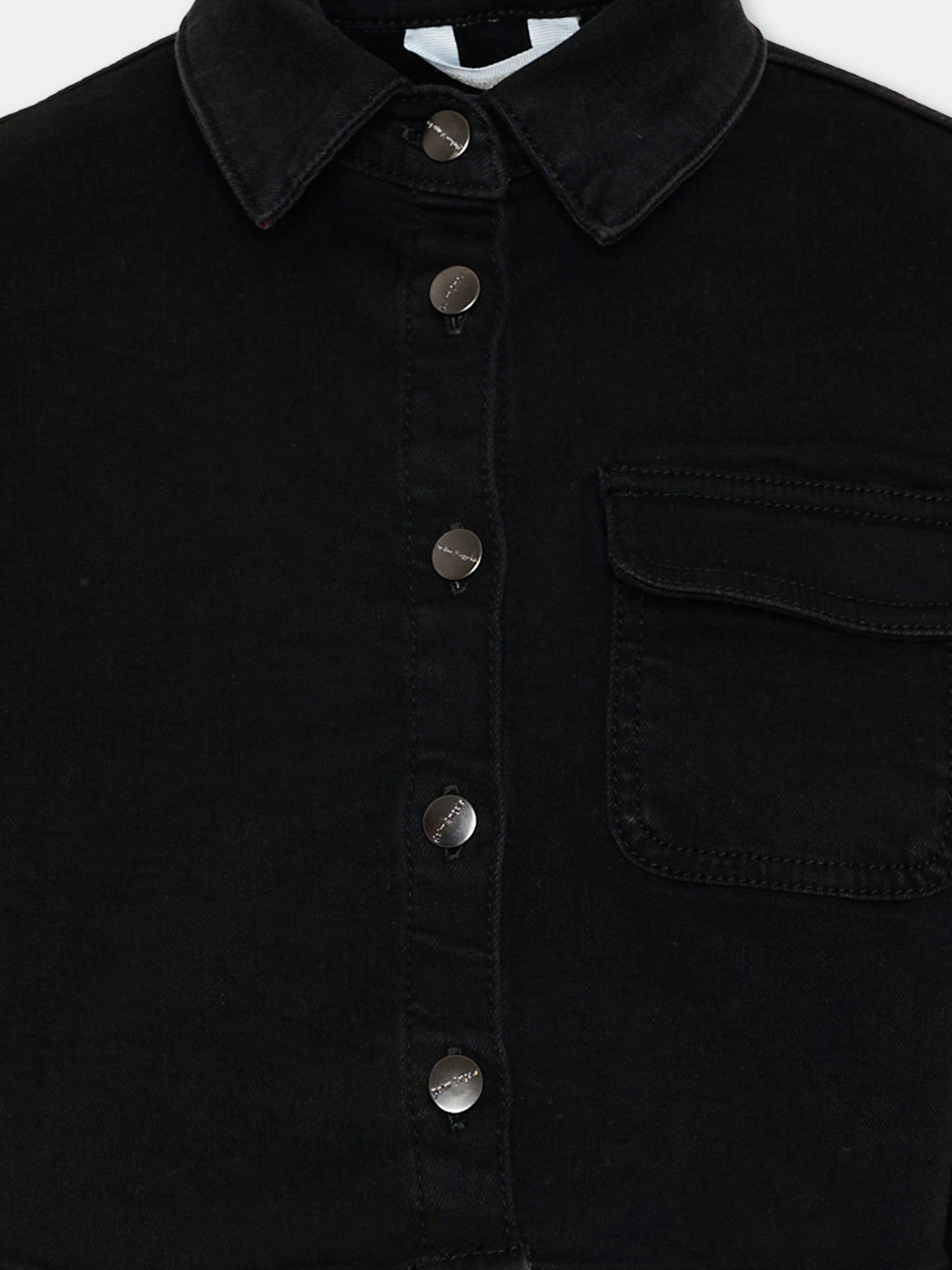 Giubbotto di jeans nero per bambina con logo,Palm Angels,PGGE007S26FAB001 110