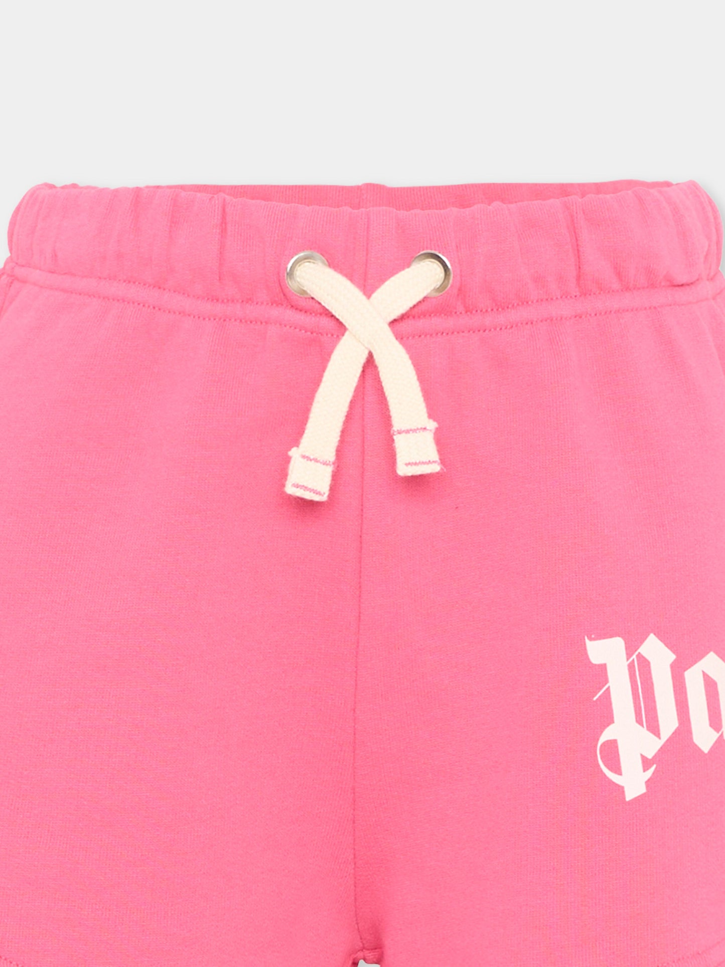 Shorts sportivi fucsia per bambina con logo,Palm Angels,PGCI005S26FLE002 044