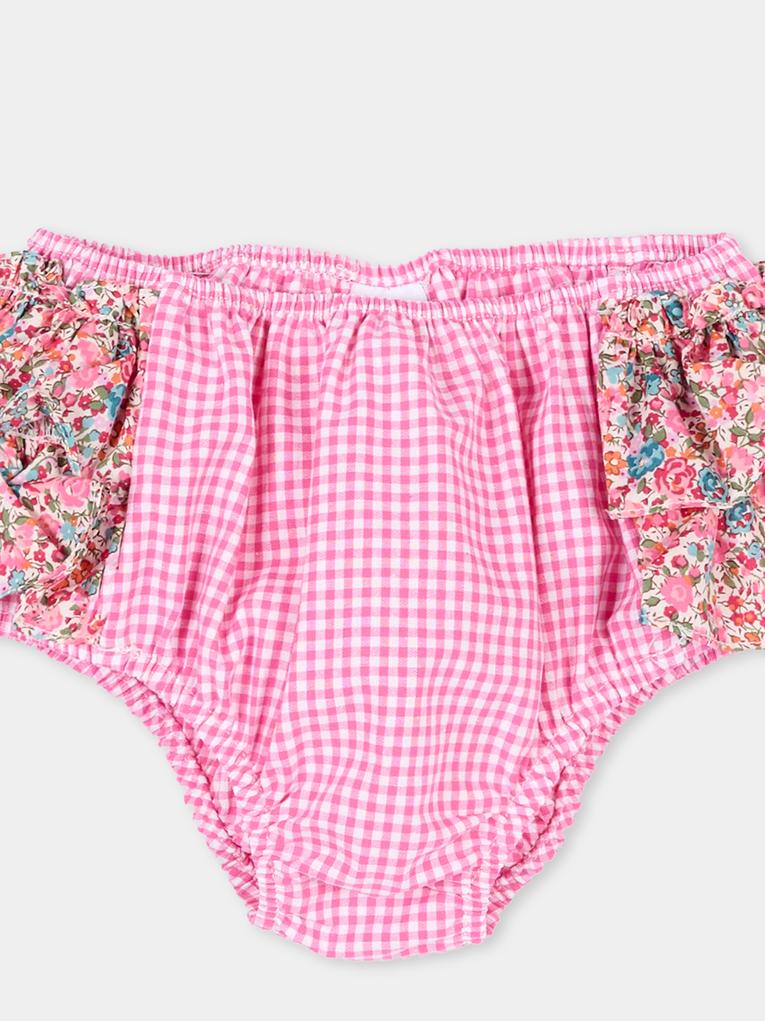 Slip bikini fucsia per neonata vichy,Pesciolino Rosso,N04 PATCH S 185