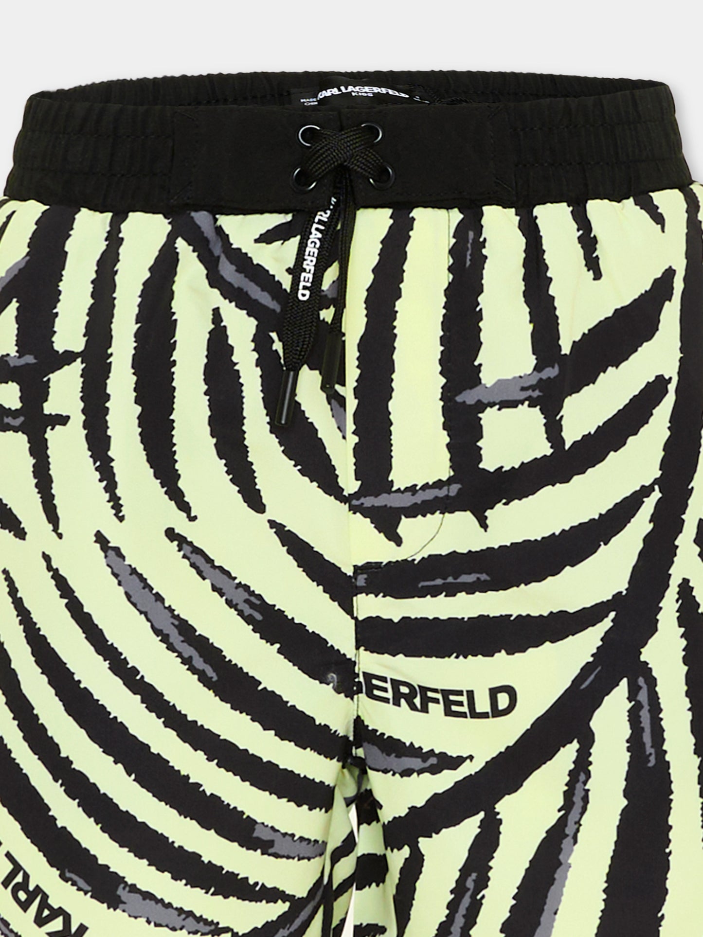 Boxer mare giallo per bambino con stampa foglie,Karl Lagerfeld Kids,Z31078 556