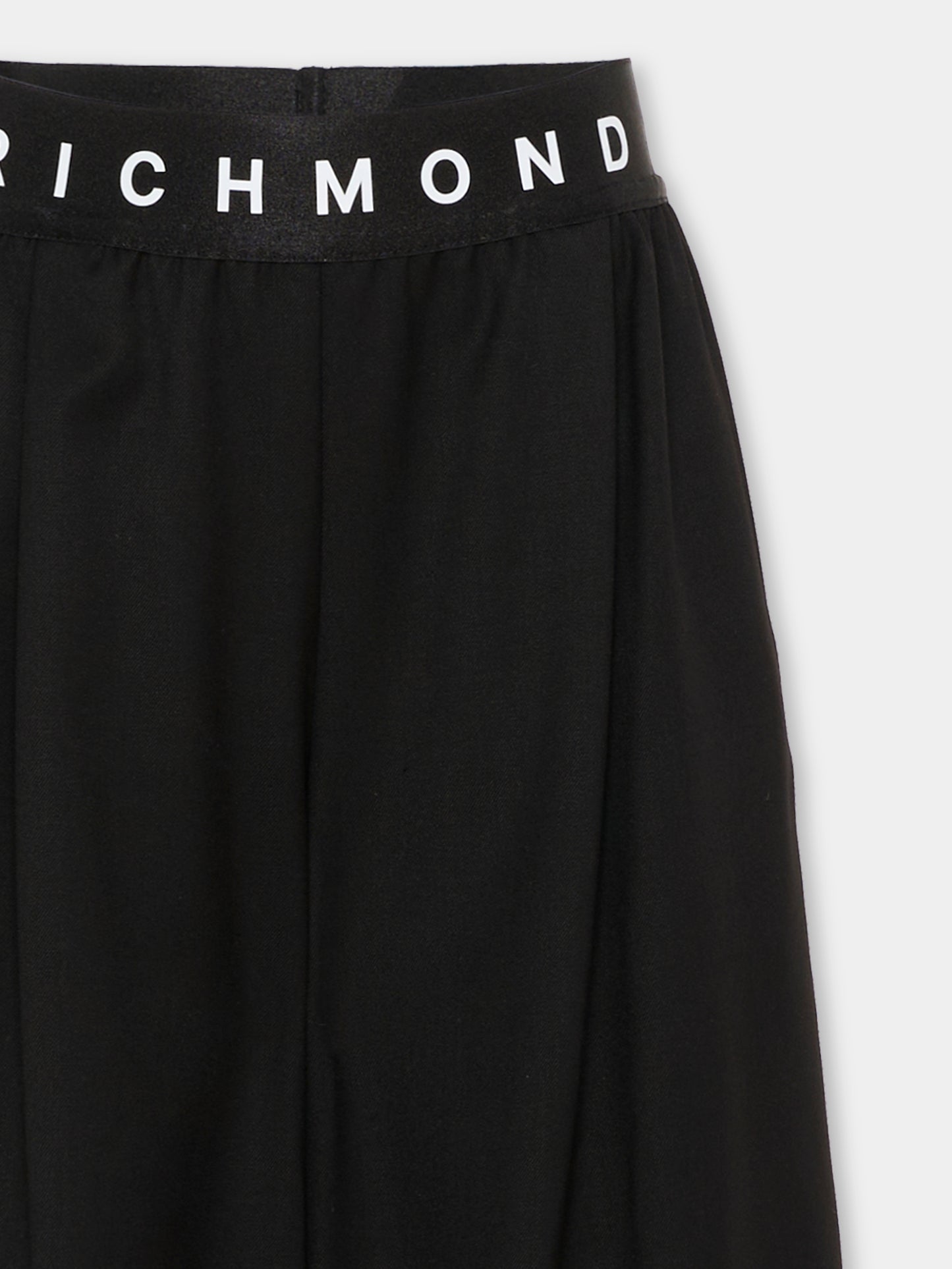 Pantaloni neri per bambina con logo,Richmond,RGA25216PA BLACK