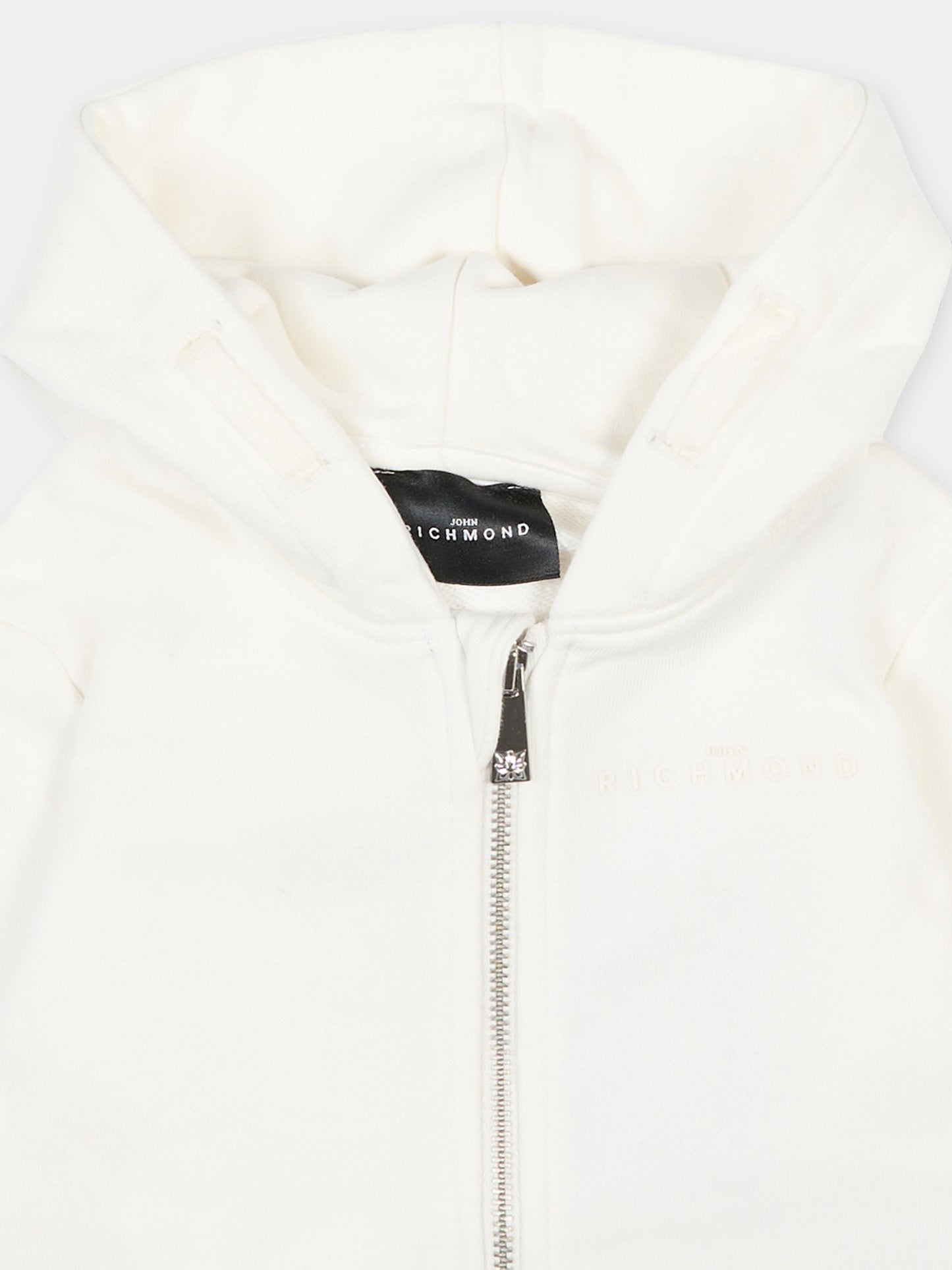 Felpa bianca per neonata con logo,Richmond,RIA25025FE OFF-WHITE