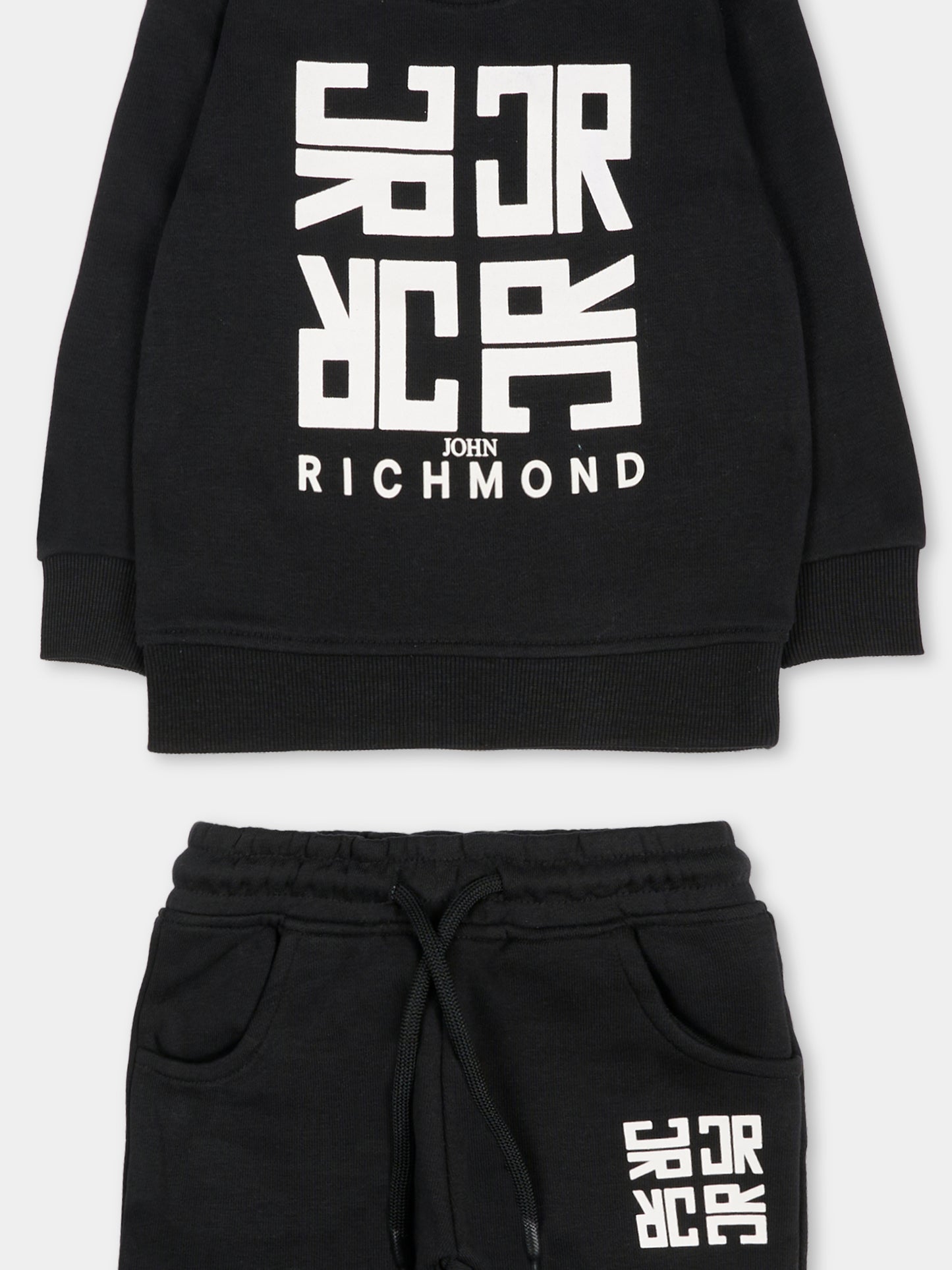 Completo nero per neonato con logo,Richmond,RIA25087CF BLACK